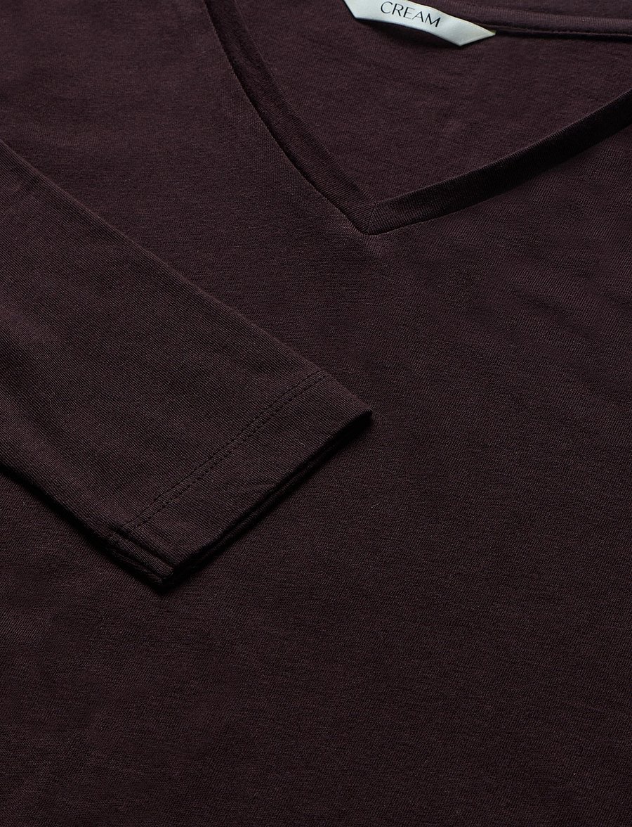 Cream - Naia long sleeve T-shirt - langärmlige tops - chocolate plum - 2