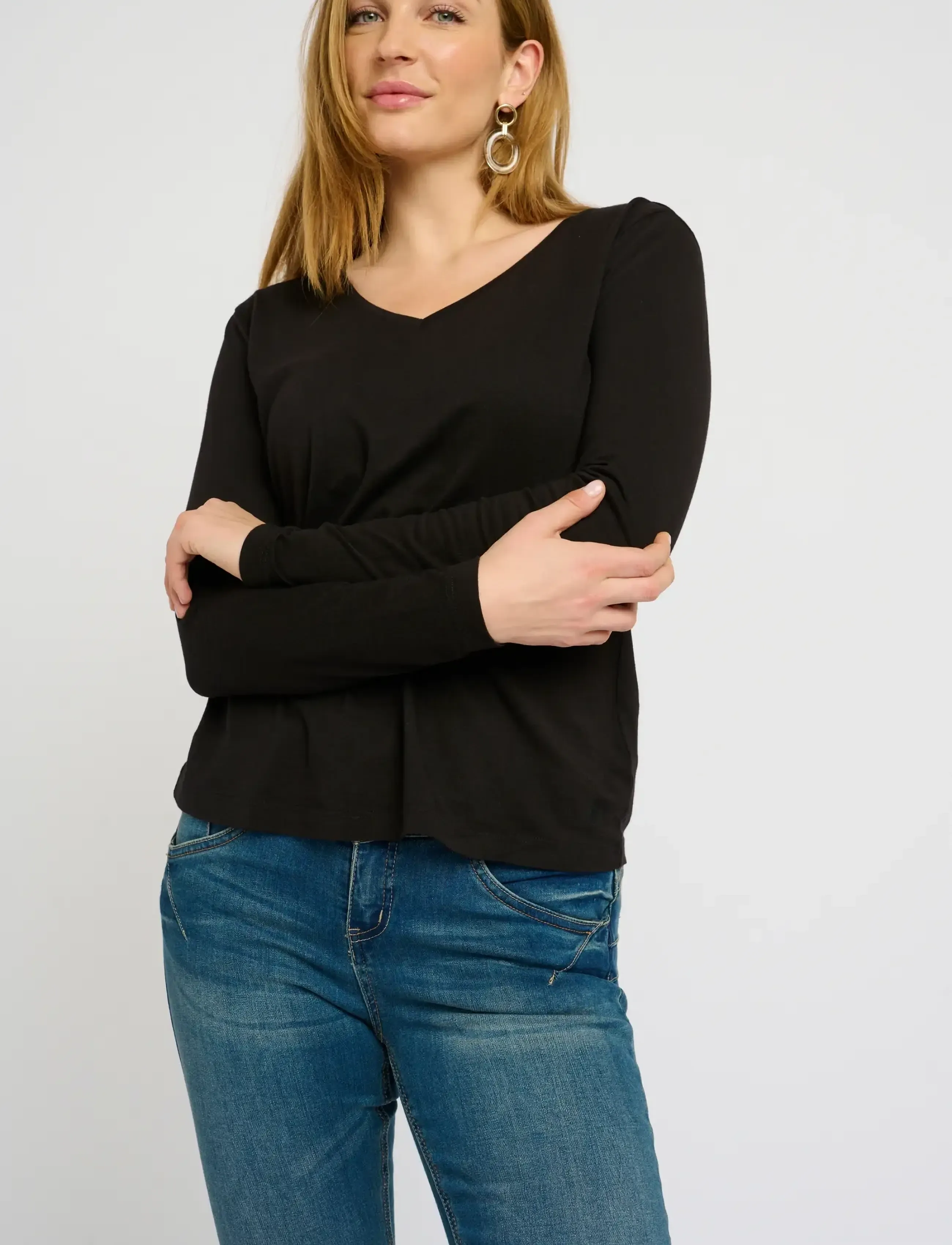 Cream - Naia long sleeve T-shirt - langærmede toppe - pitch black - 2