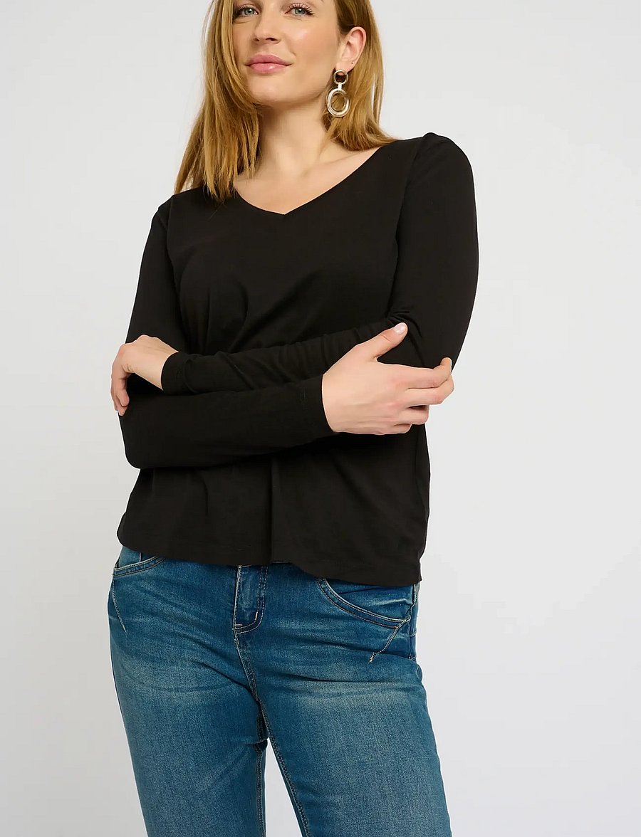 Cream - Naia long sleeve T-shirt - langærmede toppe - pitch black - 2