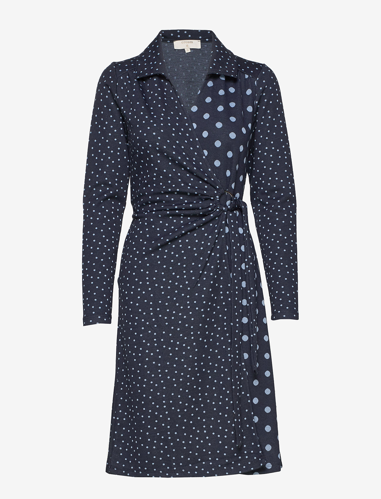 Cream - SuedaCR Wrap Dress - royal navy blue - 0