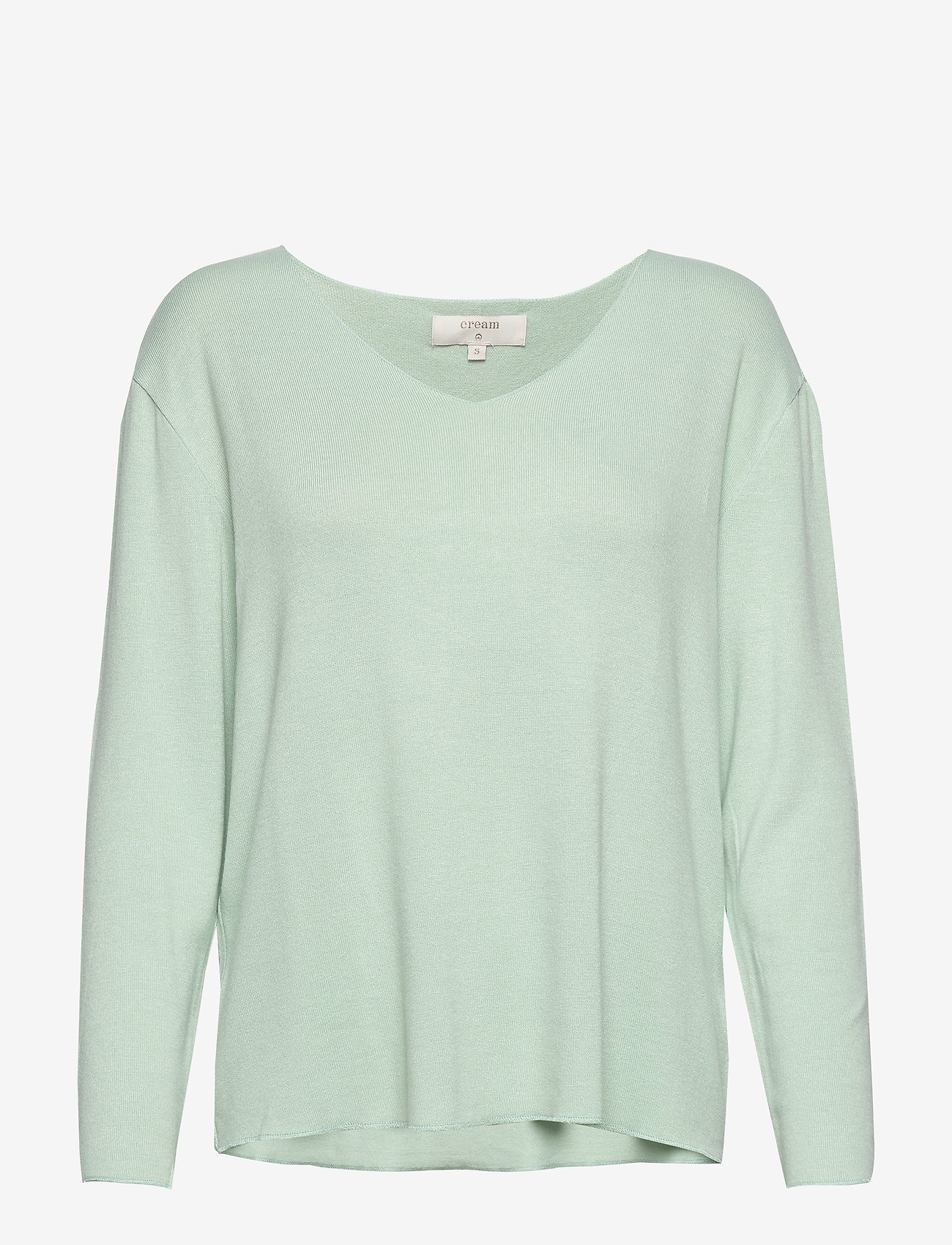 Cream - JonnaCR V-neck - soft green solid - 0