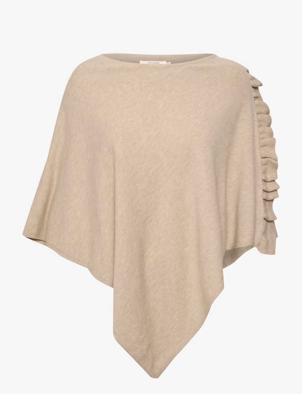 Cream - OdetteCR Poncho - ponchos & capes - oat melange - 1