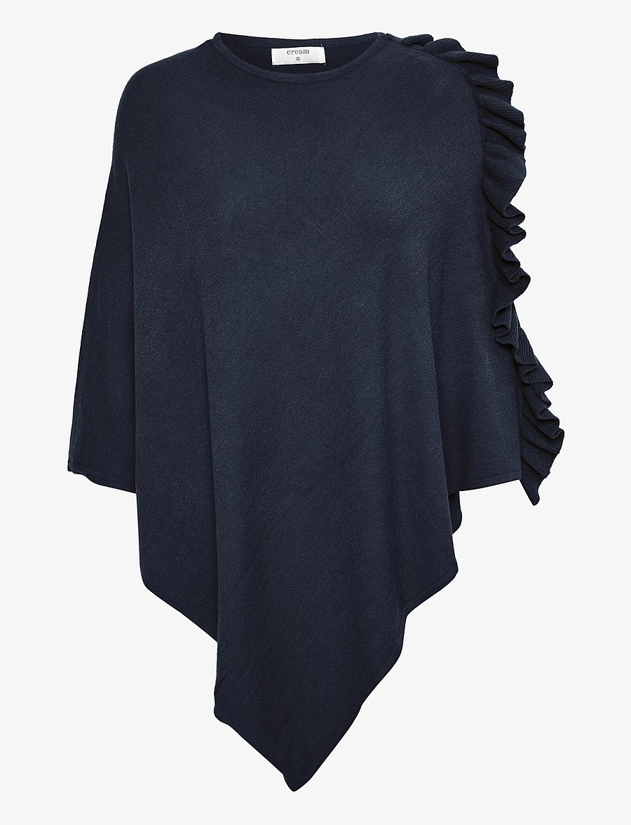 Cream - OdetteCR Poncho - pontšod ja keebid - royal navy blue - 1