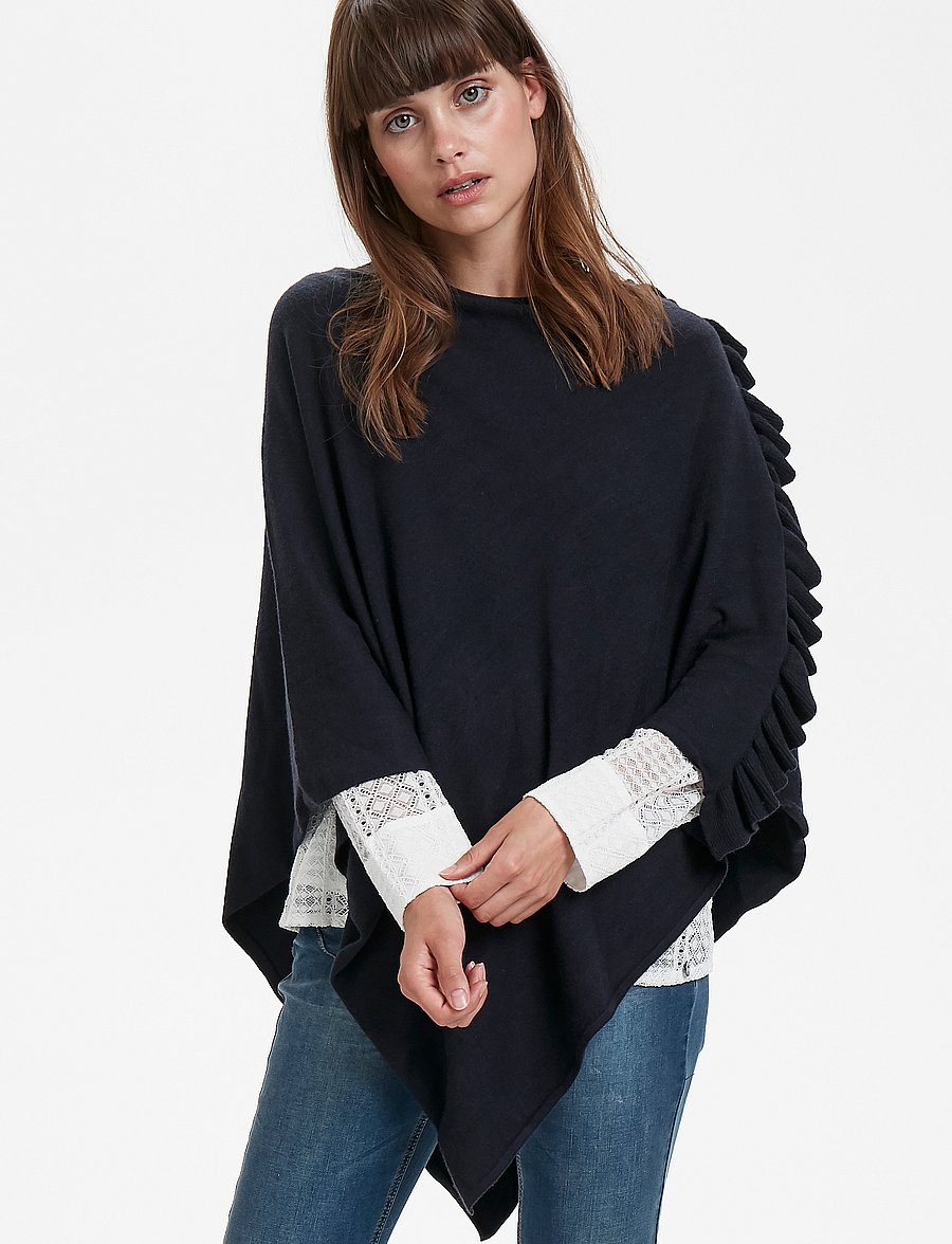 Cream - OdetteCR Poncho - pontšod ja keebid - royal navy blue - 3