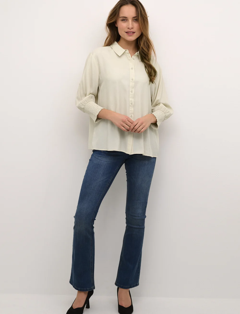 Cream - NolaCR Shirt - pitkähihaiset puserot - ancient scroll - 3