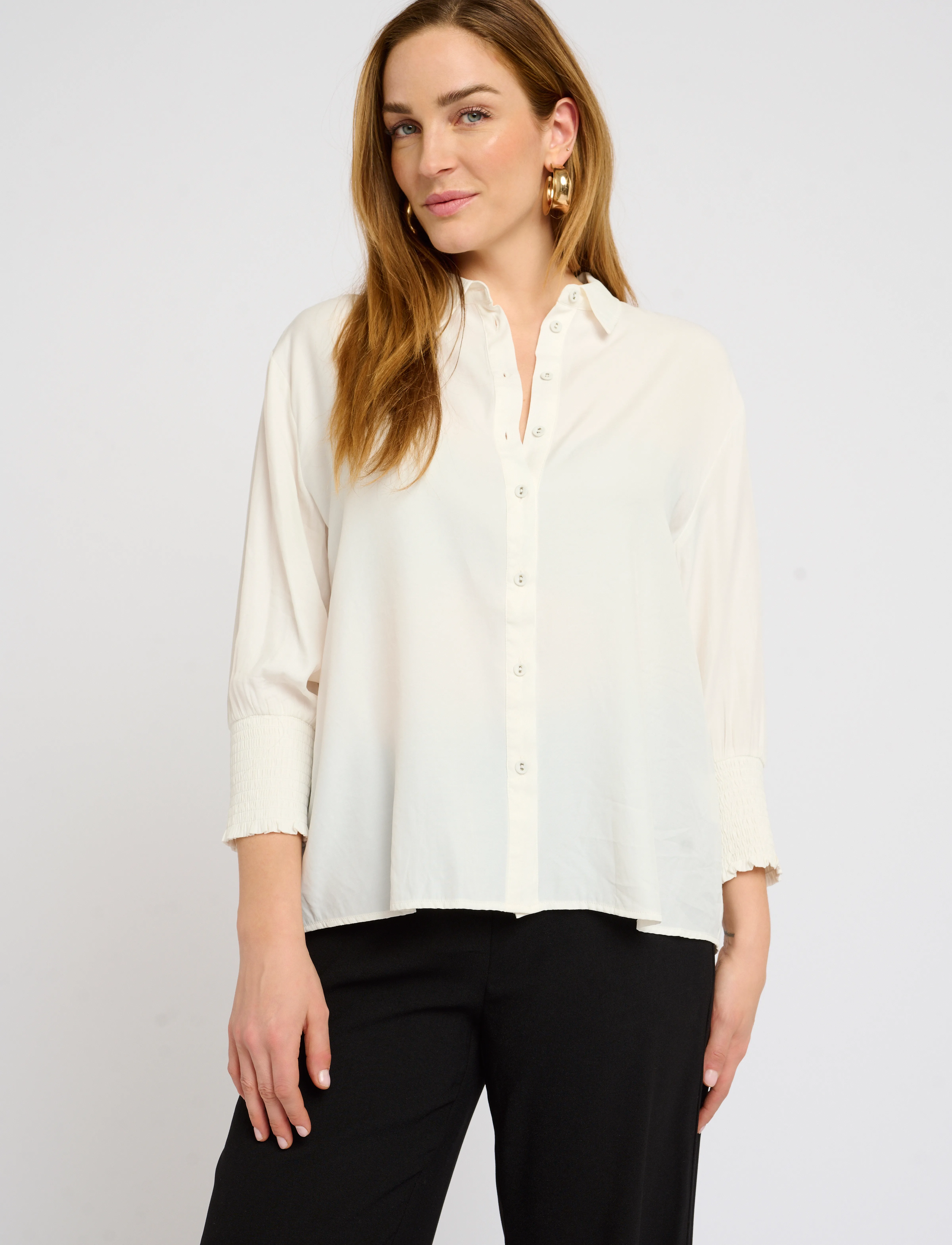 Cream NolaCR Shirt - Blūzes un krekli - CHALK / white