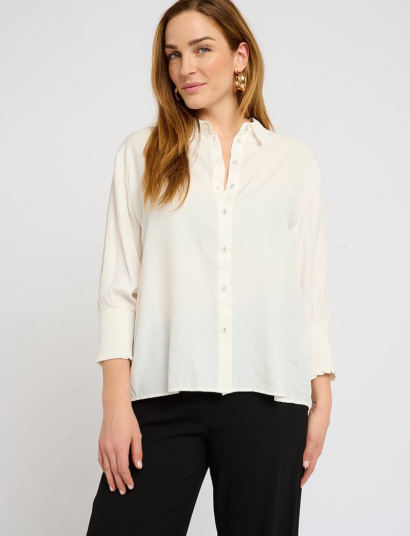 Cream - NolaCR Shirt - långärmade blusar - chalk - 0