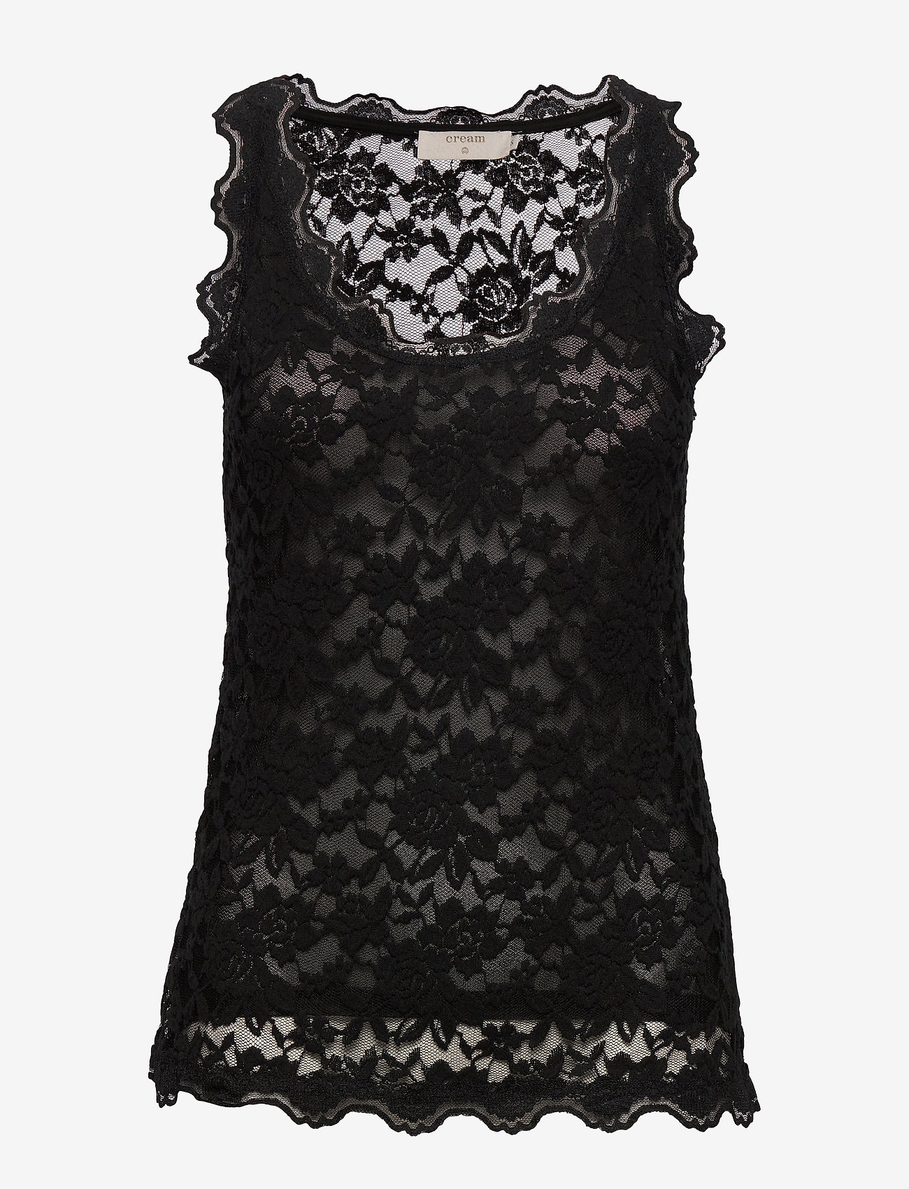Cream - BrendaCR Lace Top - pitch black - 0