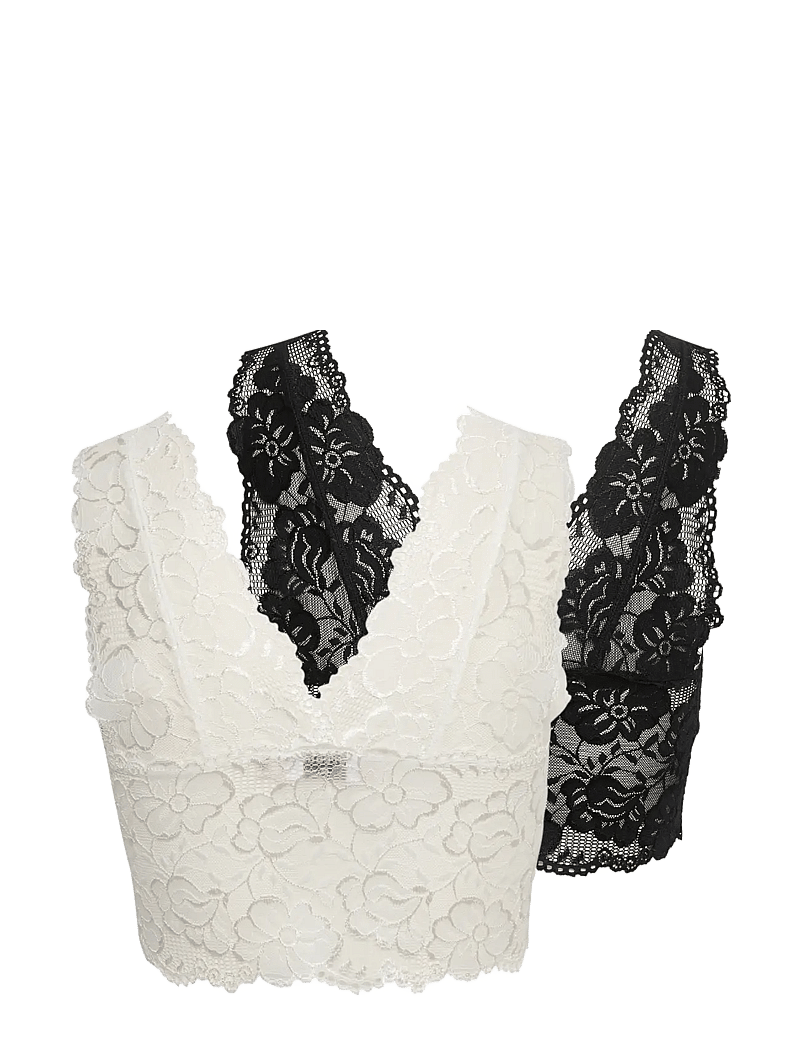 Cream - GlazeCR Top 2 Pack - bralette - black-white - 2