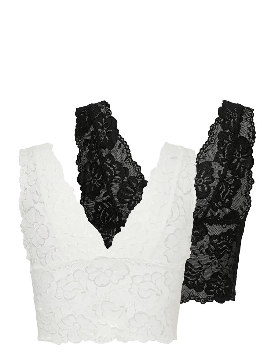 Cream - GlazeCR Top 2 Pack - bralette - black-white - 2