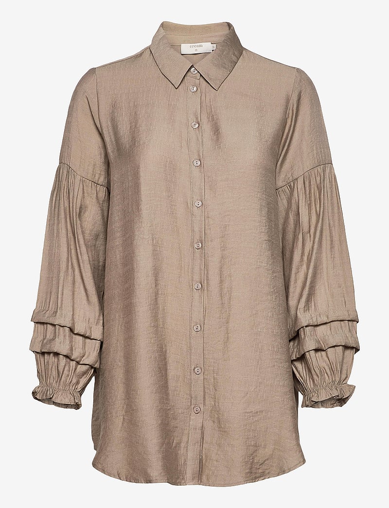 Cream - AvieCR Shirt - pitkähihaiset kauluspaidat - timber wolf - 0