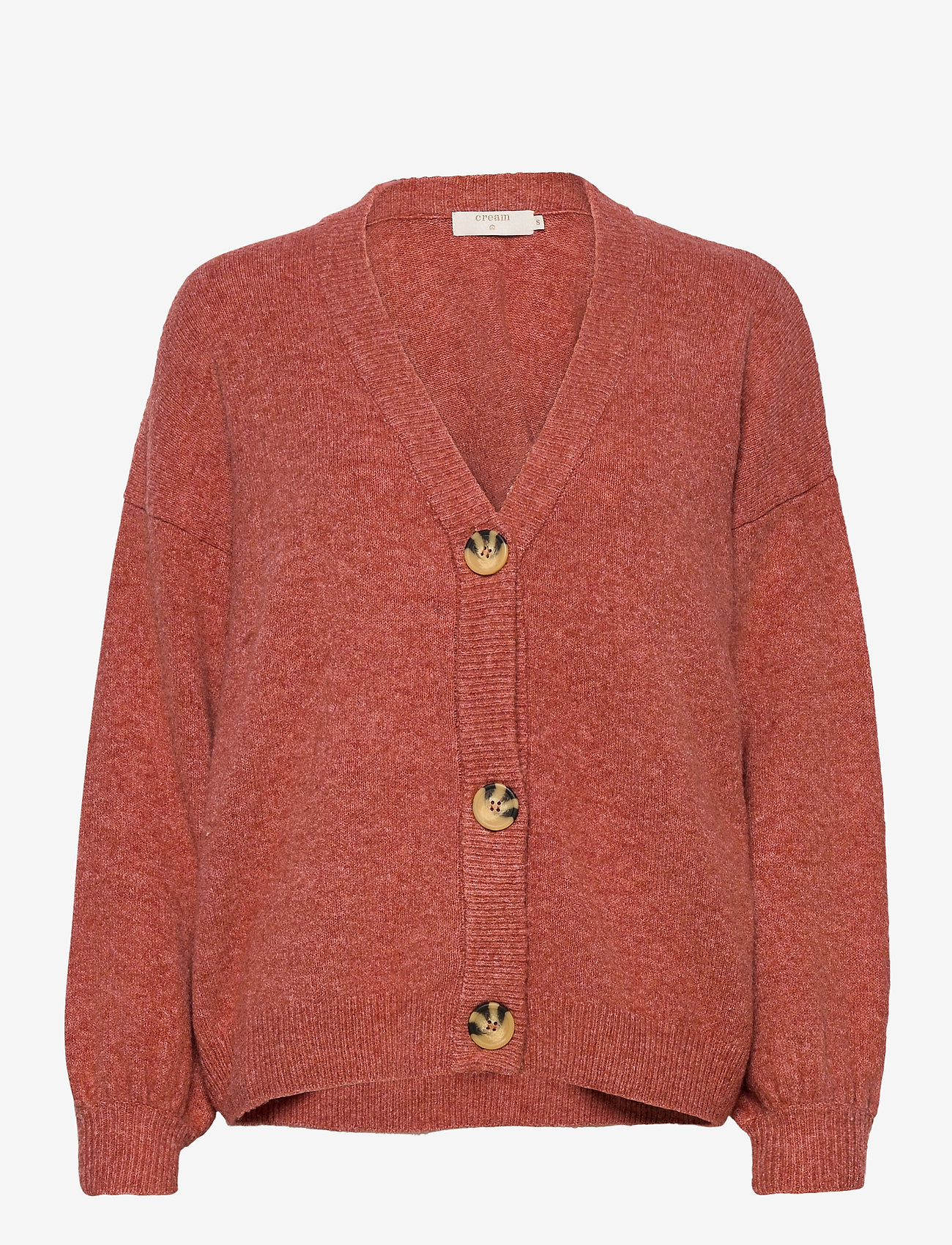 Cream - AnghaCR OZ Knit Cardigan - etruscan red melange - 0