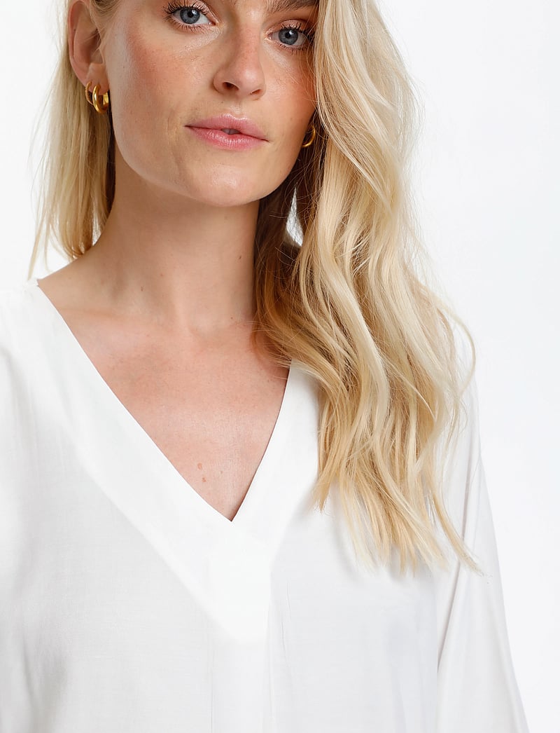 Cream - FengCR Blouse - langärmlige blusen - snow white - 5