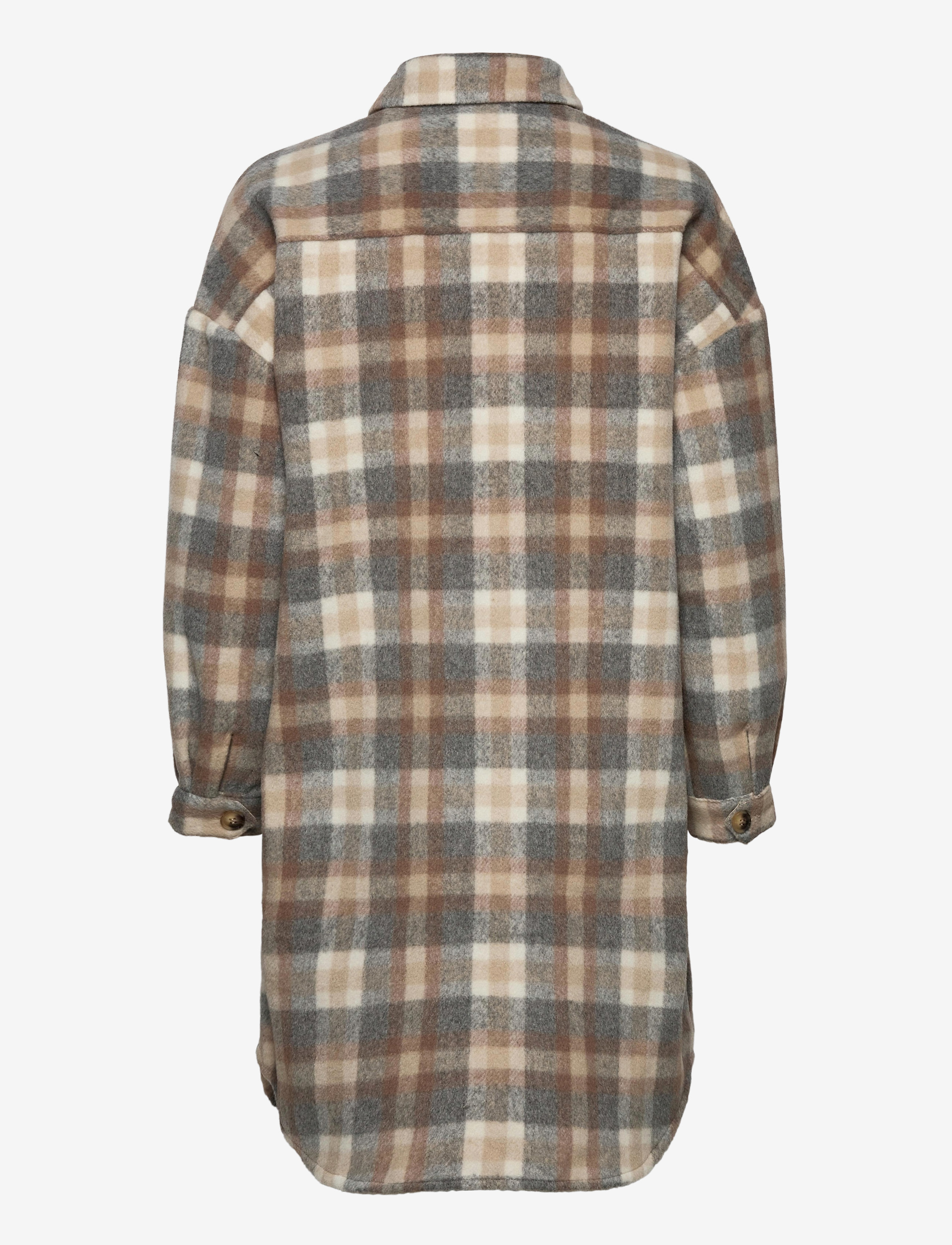Cream - Tara CR OZ Shirt Jacket - ytterkläder - feather gray check - 2