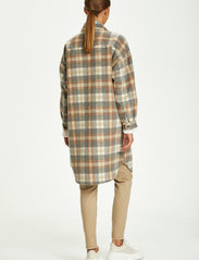 Cream - Tara CR OZ Shirt Jacket - winter coats - feather gray check - 6