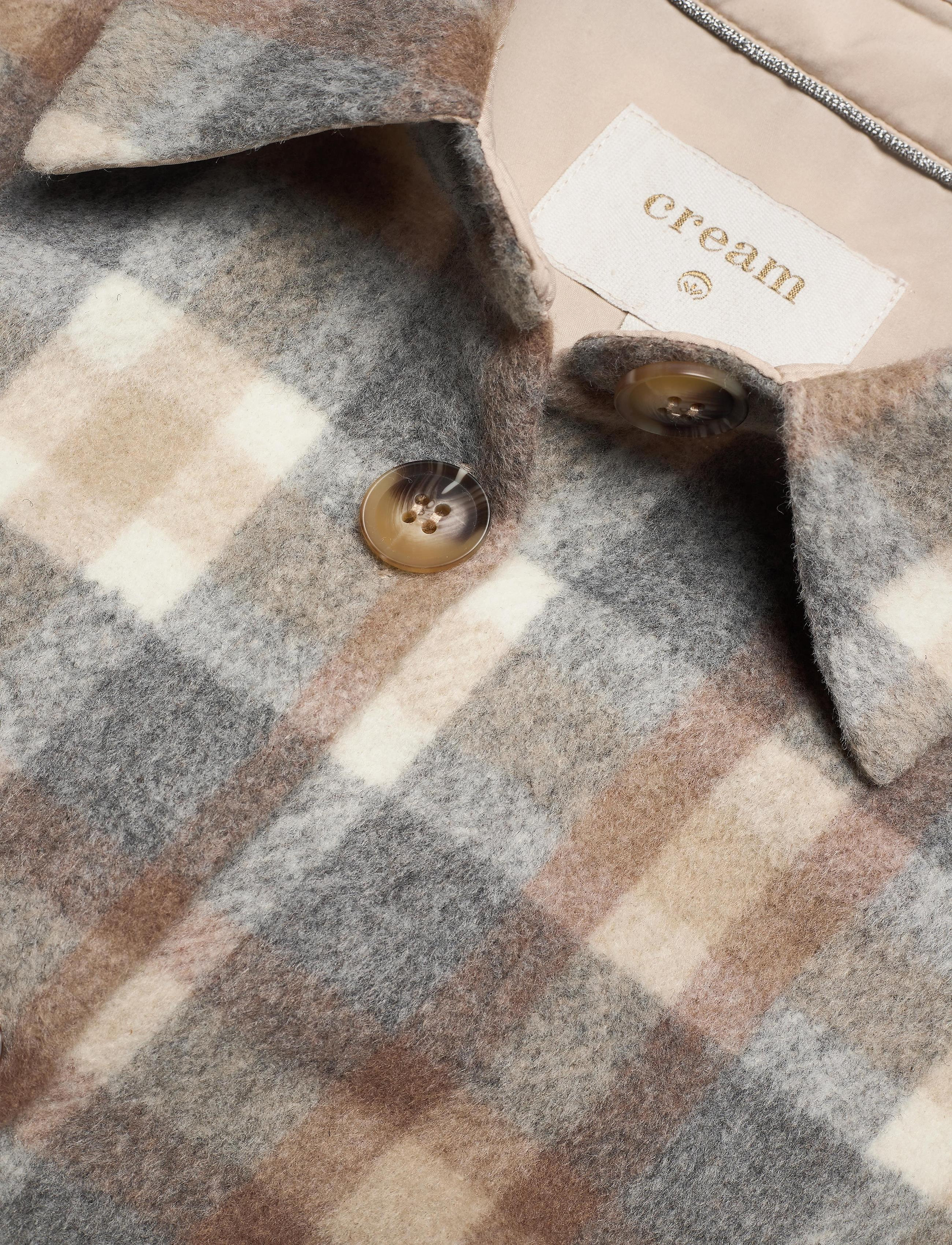 Cream - Tara CR OZ Shirt Jacket - ytterkläder - feather gray check - 3