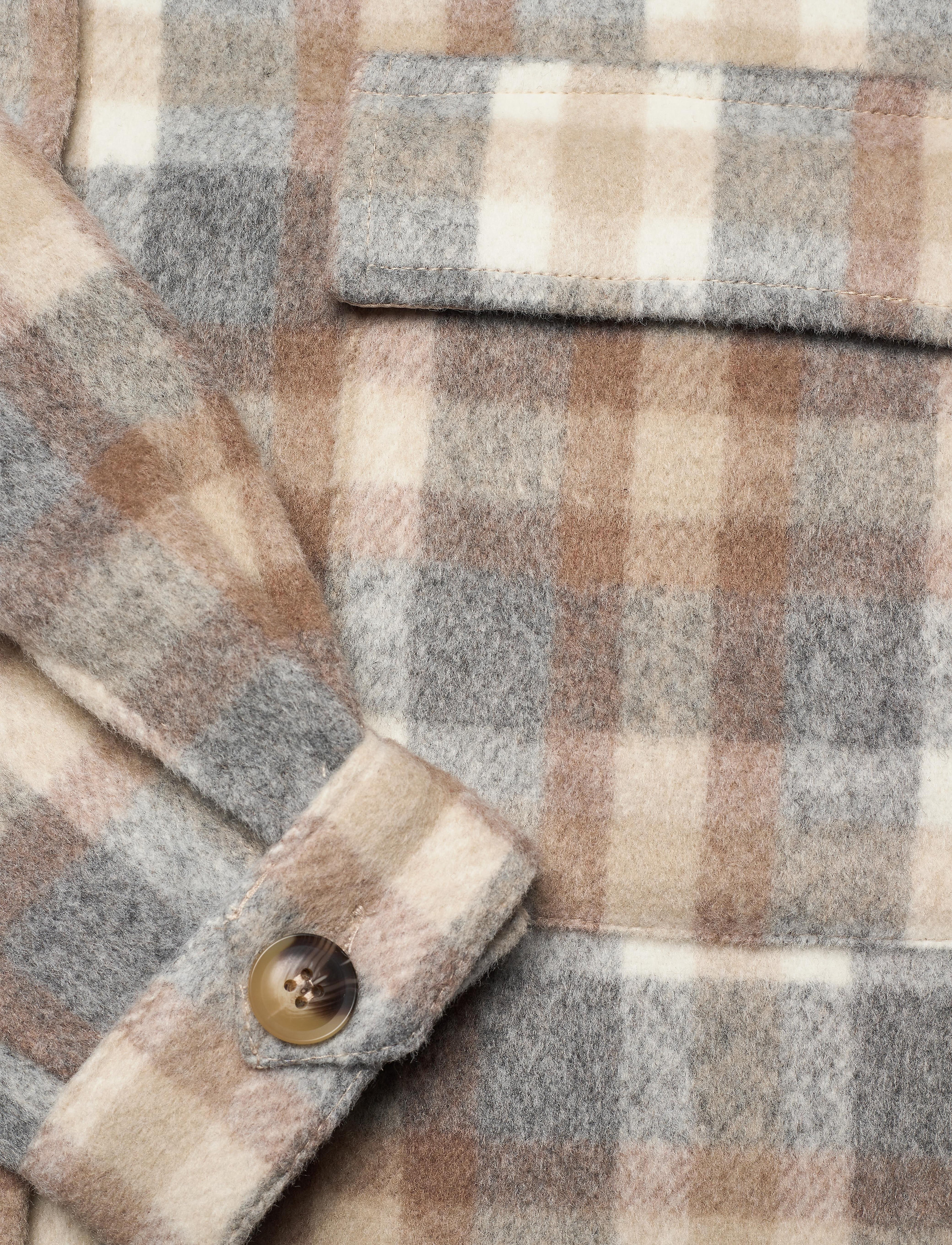 Cream - Tara CR OZ Shirt Jacket - ytterkläder - feather gray check - 4