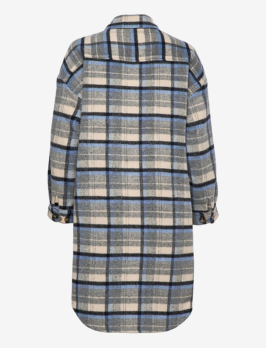 Cream - Tara CR OZ Shirt Jacket - silver lake blue check - 2