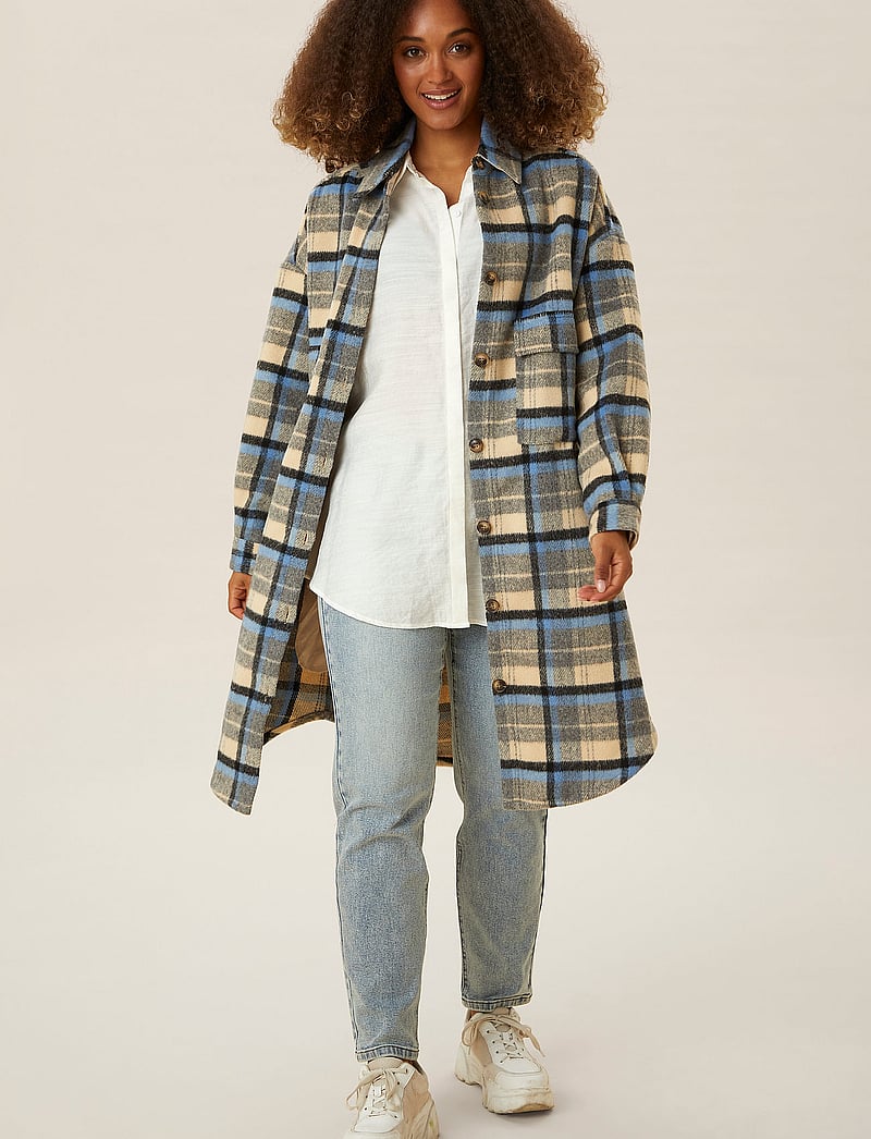 Cream - Tara CR OZ Shirt Jacket - silver lake blue check - 3