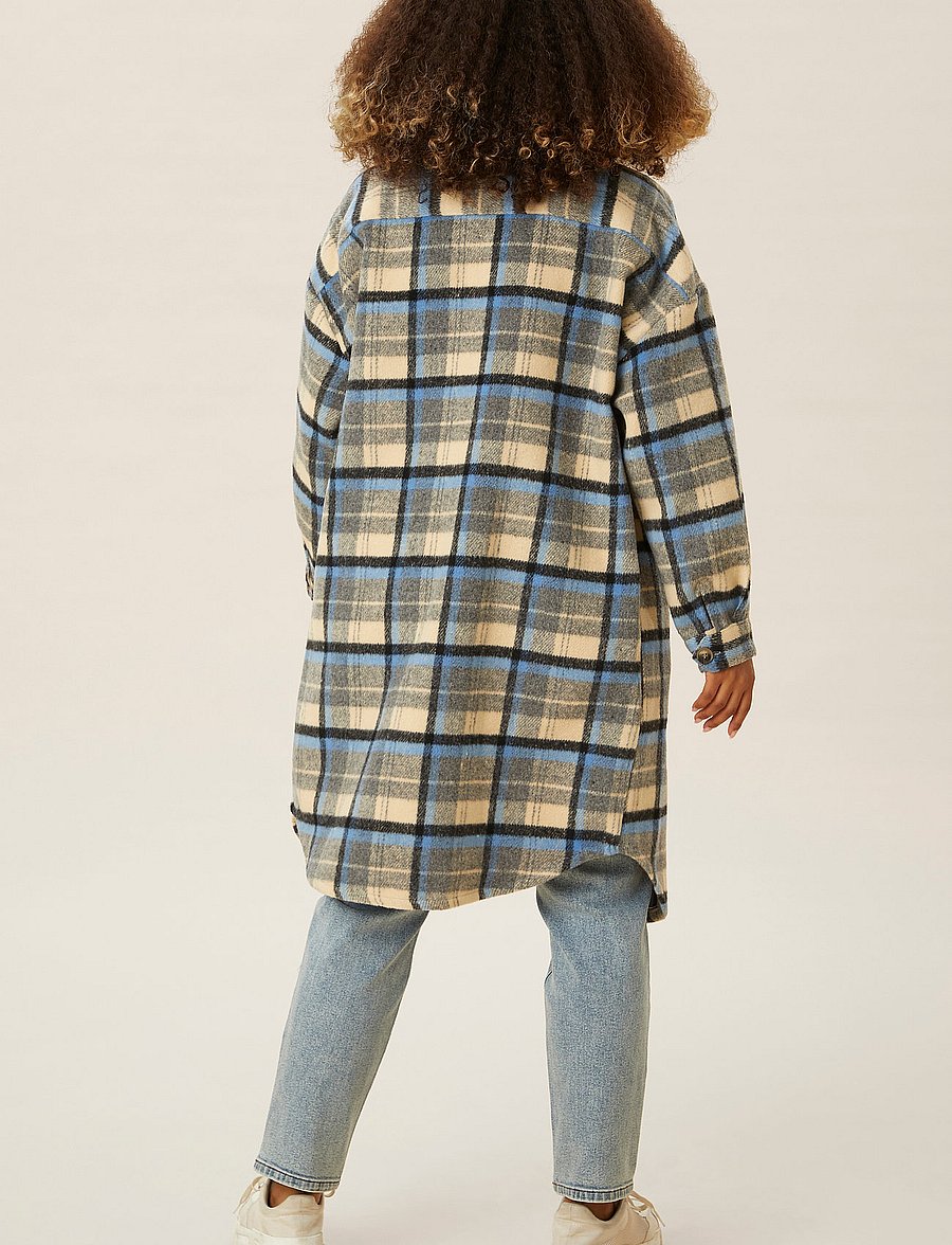 Cream - Tara CR OZ Shirt Jacket - silver lake blue check - 4