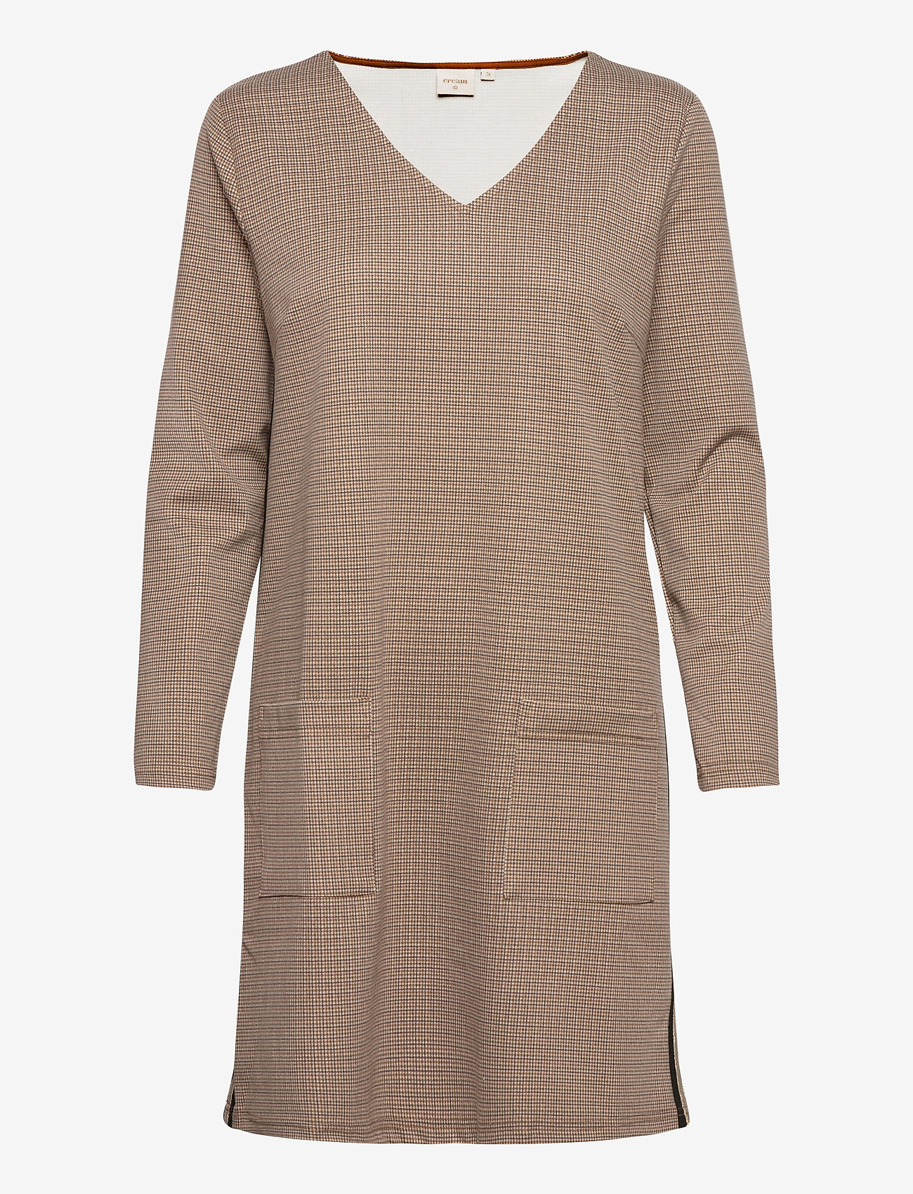 Cream - AnettCR Dress - korte kjoler - taupe gray check - 0