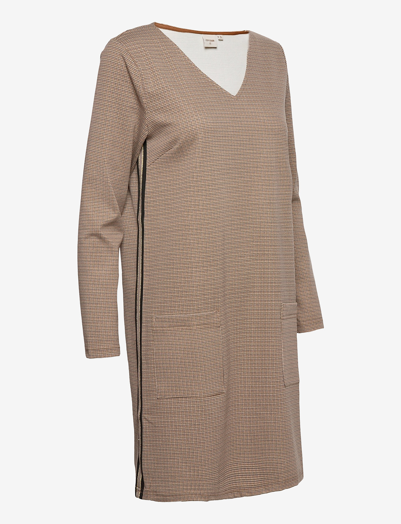 Cream - AnettCR Dress - korte kjoler - taupe gray check - 2