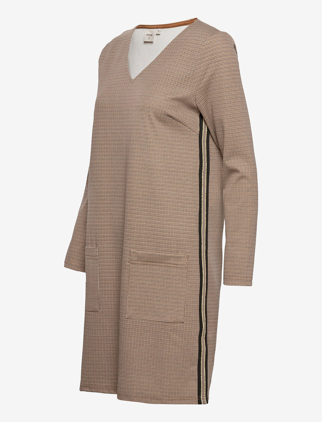 Cream - AnettCR Dress - korte kjoler - taupe gray check - 3