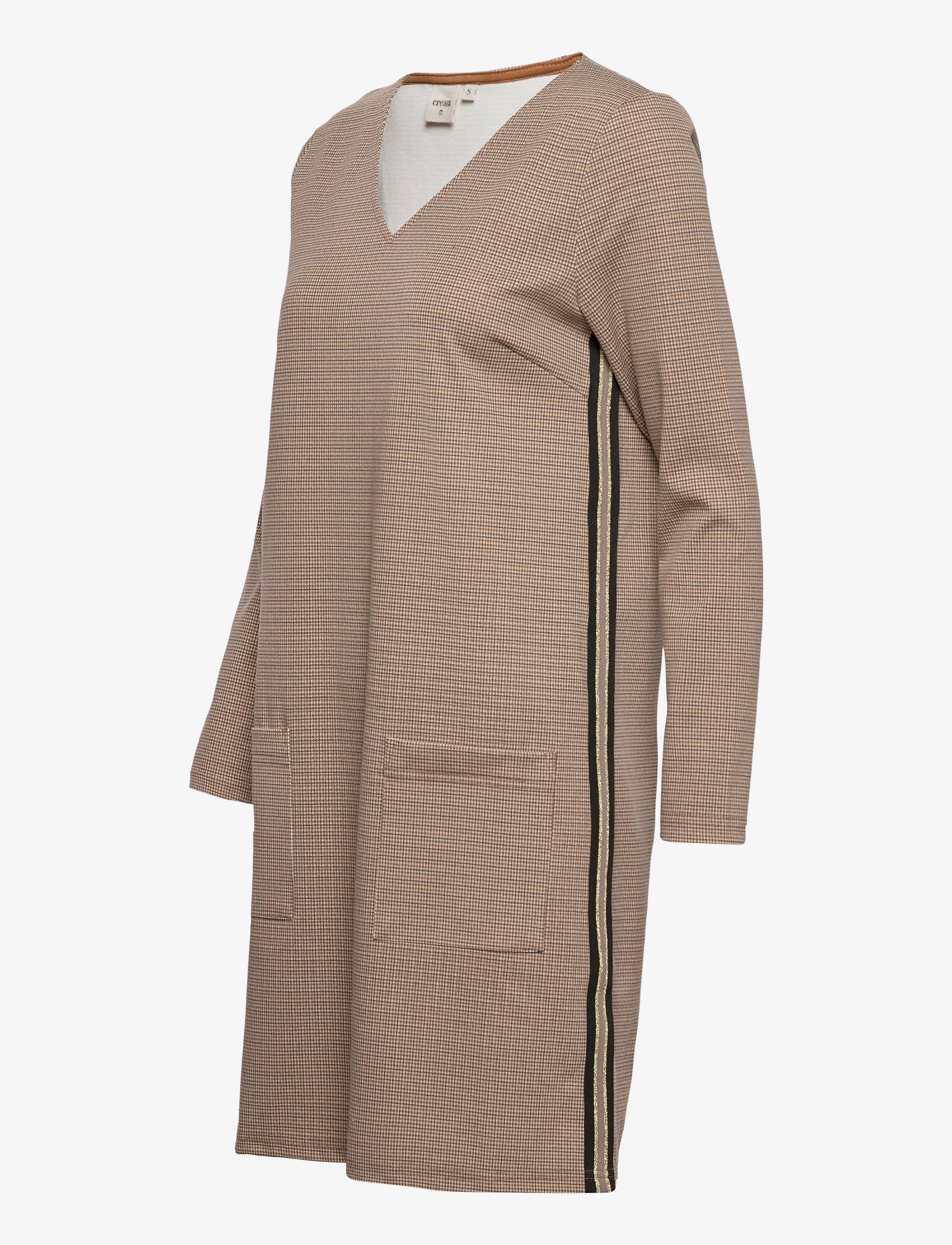 Cream - AnettCR Dress - robes courtes - taupe gray check - 3