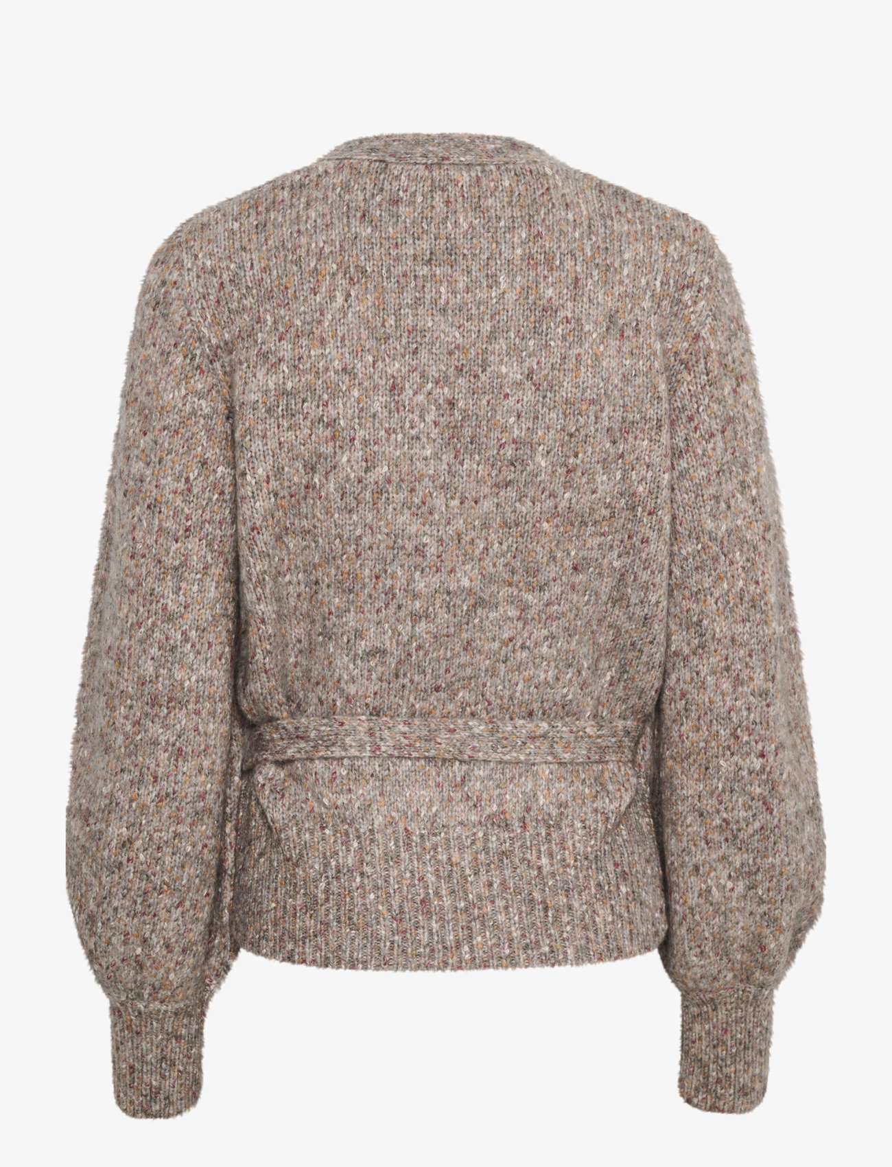 Cream - KiaraCR Knit Wrap Blouse - light grey melange - 2