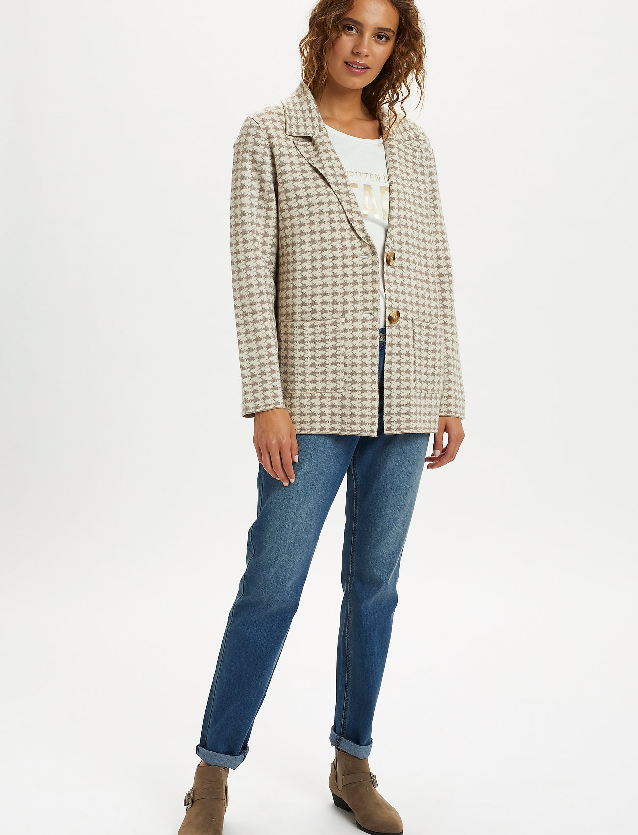 Cream - CRAdrine Blazer - silver mink check - 3