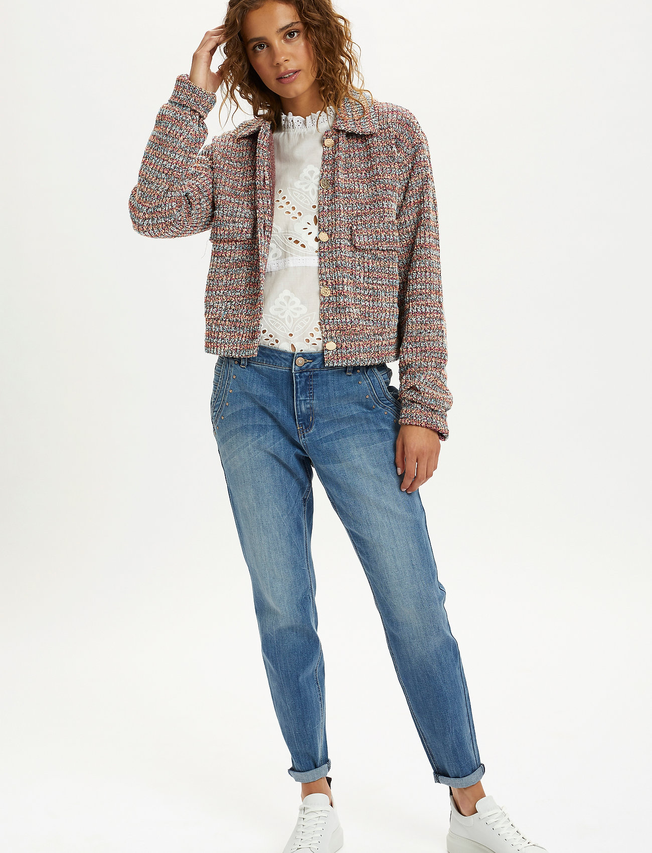Cream - CRChana jacket BCI - dusty blue boucle mix - 3