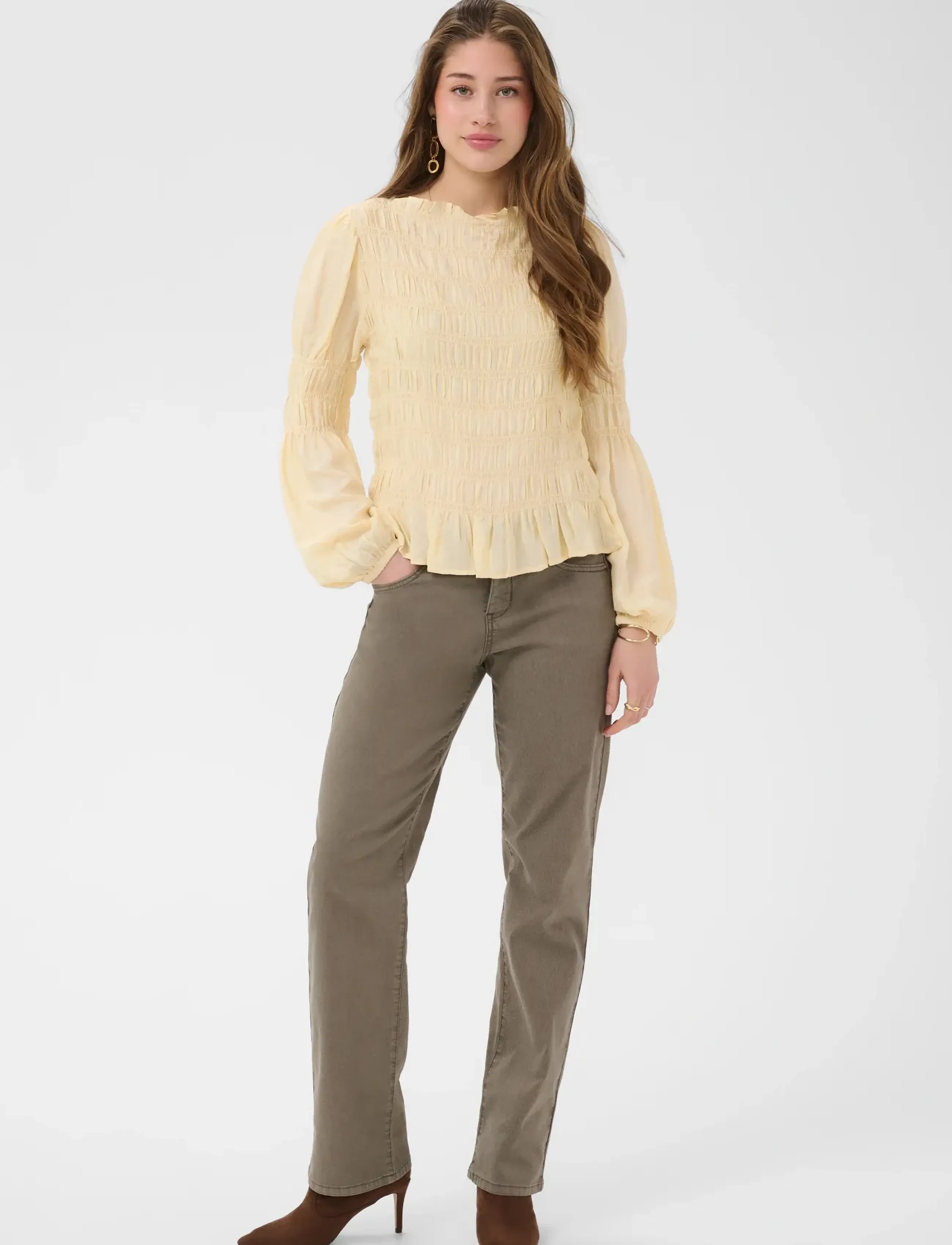 Cream - CRHenva Blouse - long sleeved blouses - bleached sand - 3