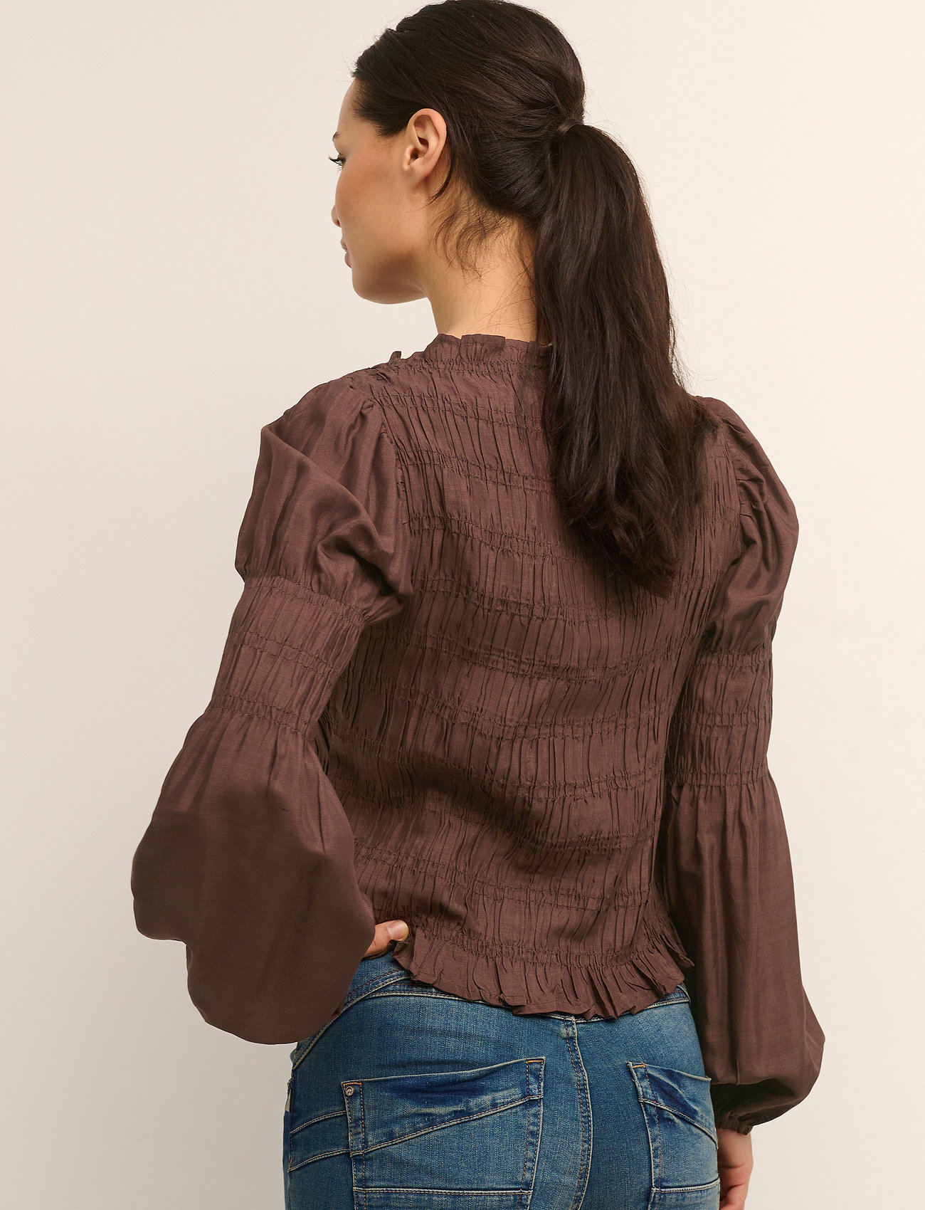 Cream - CRHenva Blouse - långärmade blusar - chicory coffee - 4