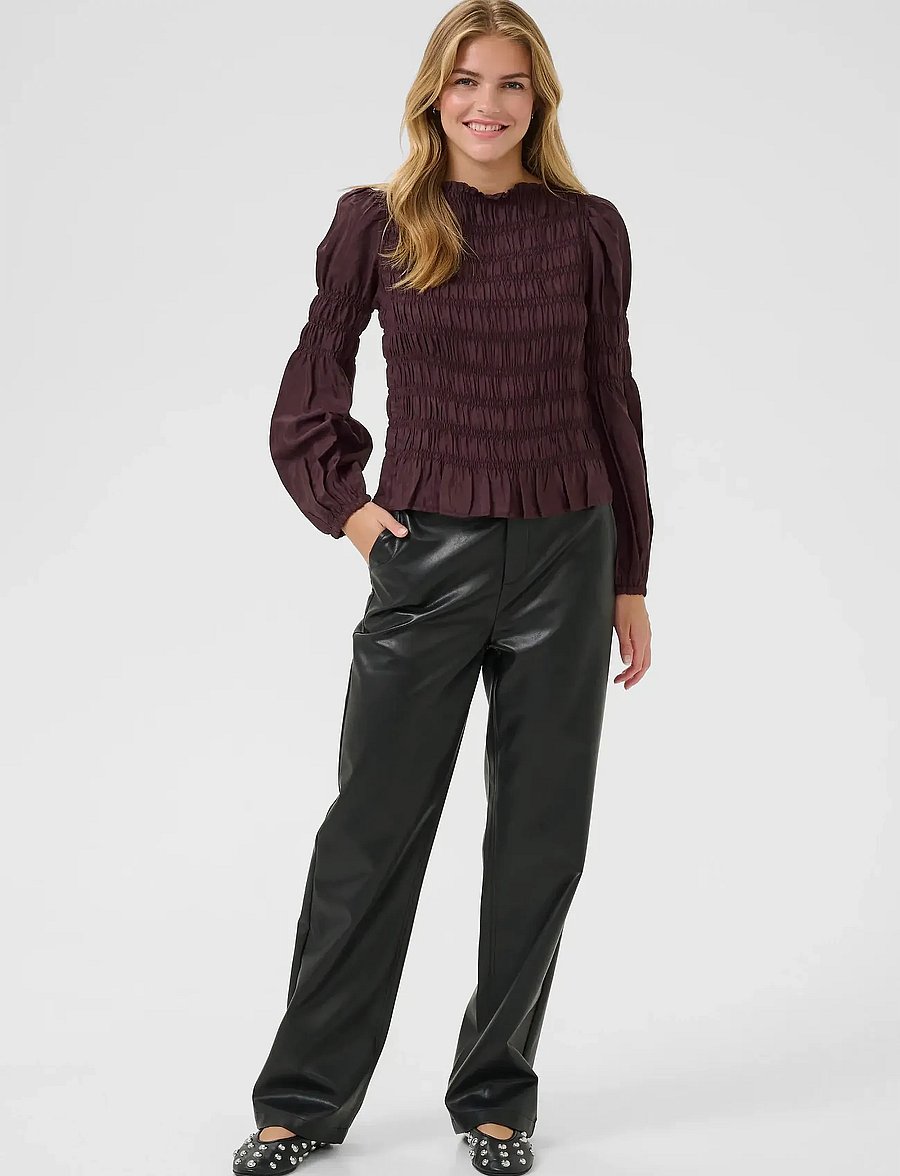 Cream - CRHenva Blouse - pitkähihaiset puserot - chocolate plum - 3