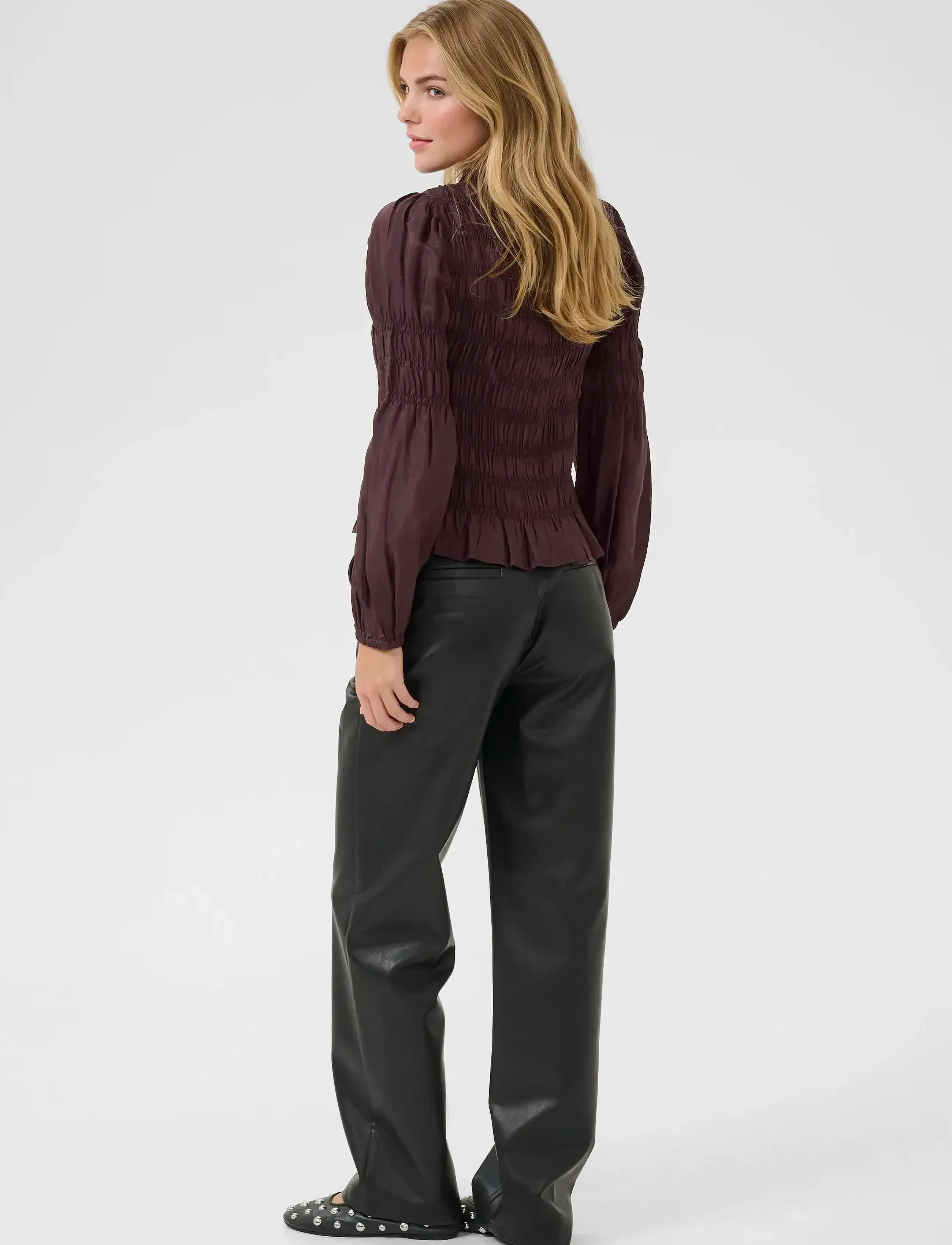 Cream - CRHenva Blouse - pitkähihaiset puserot - chocolate plum - 4