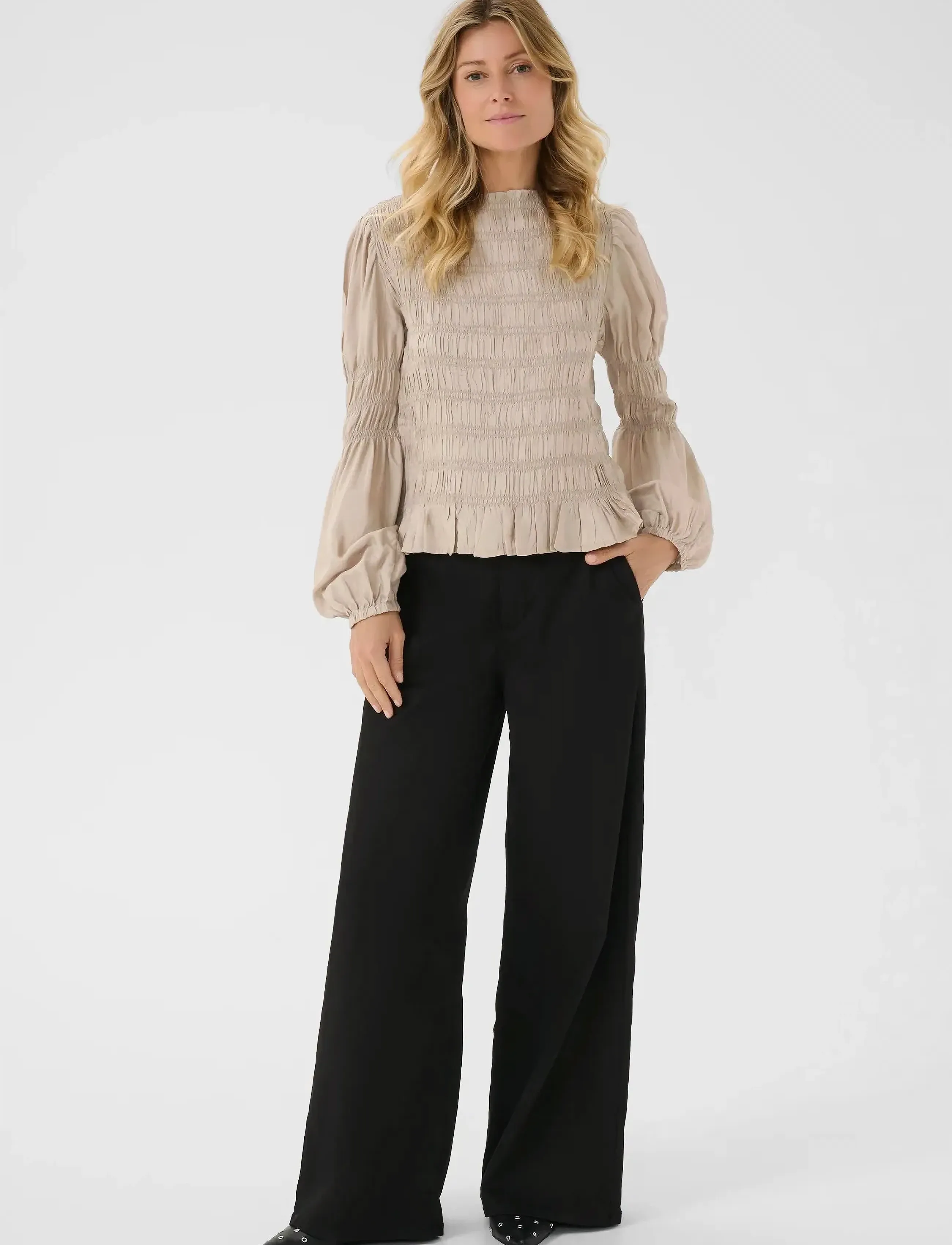 Cream - CRHenva Blouse - langærmede bluser - cobblestone - 3