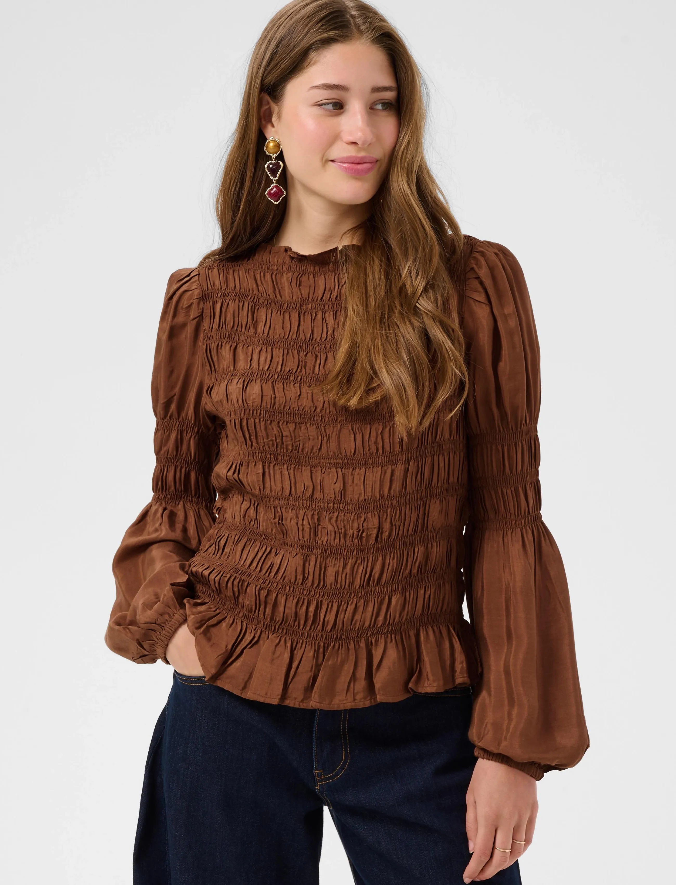 Cream - CRHenva Blouse - langärmelige blusen - friar brown - 2