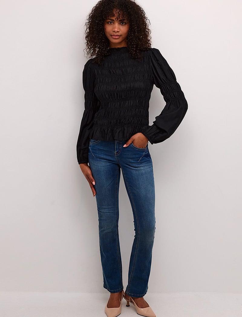 Cream - CRHenva Blouse - långärmade blusar - pitch black - 3