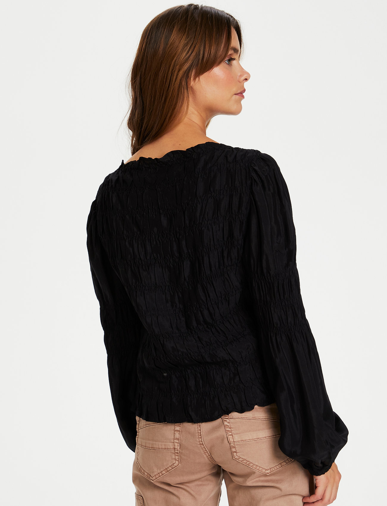 Cream - CRHenva Blouse - long sleeved blouses - pitch black - 4