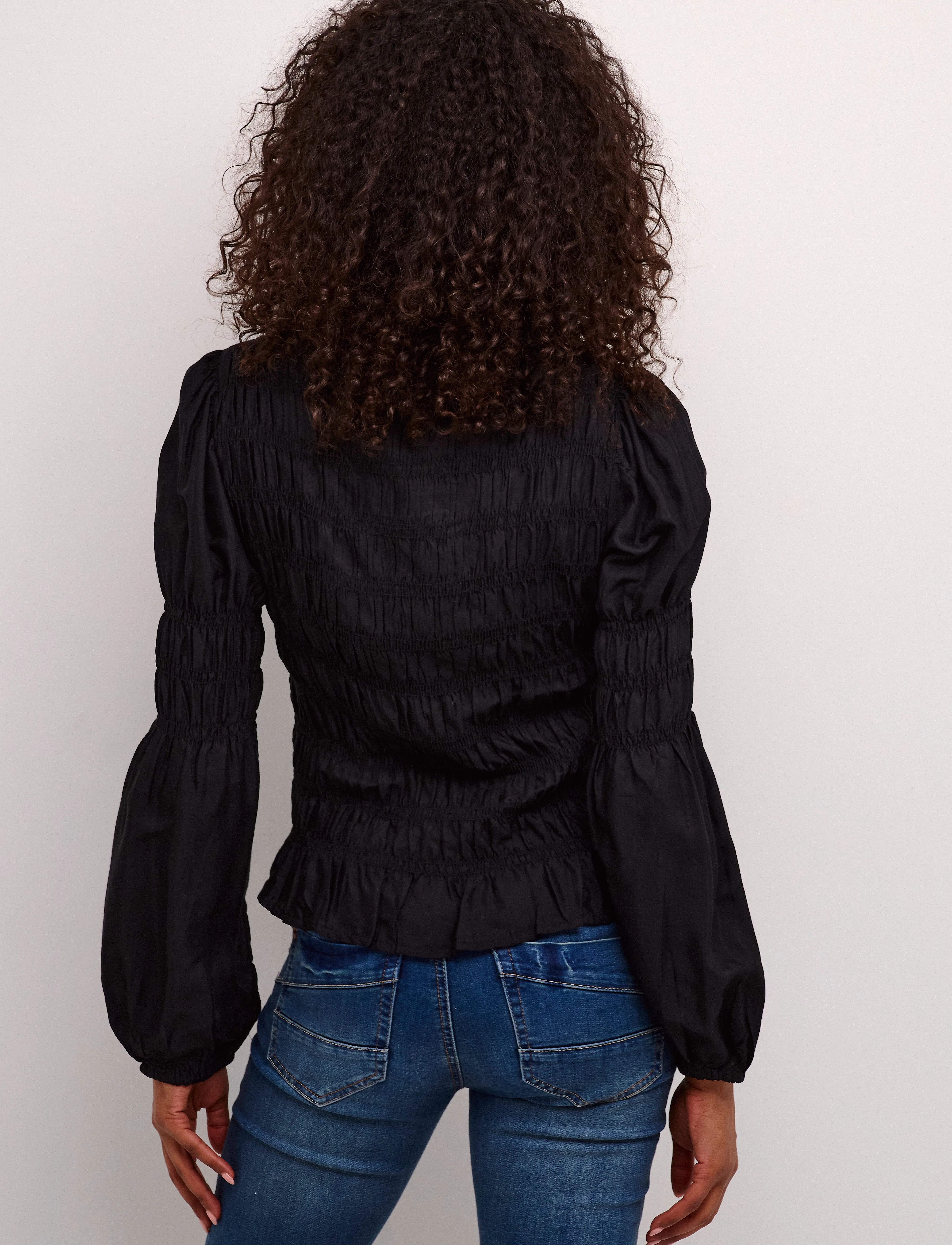 Cream - CRHenva Blouse - long sleeved blouses - pitch black - 5