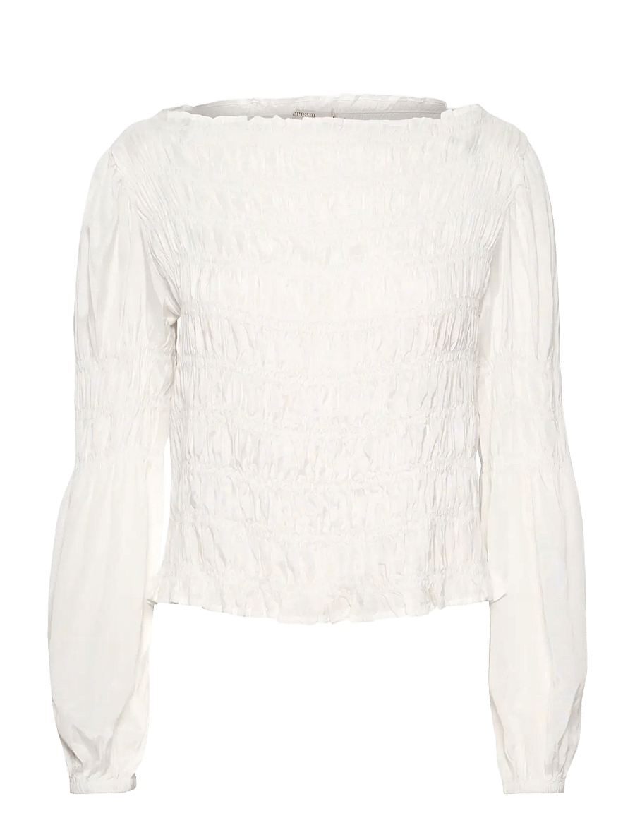 Cream - CRHenva Blouse - long sleeved blouses - snow white - 1