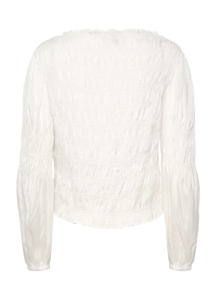 Cream - CRHenva Blouse - long sleeved blouses - snow white - 2
