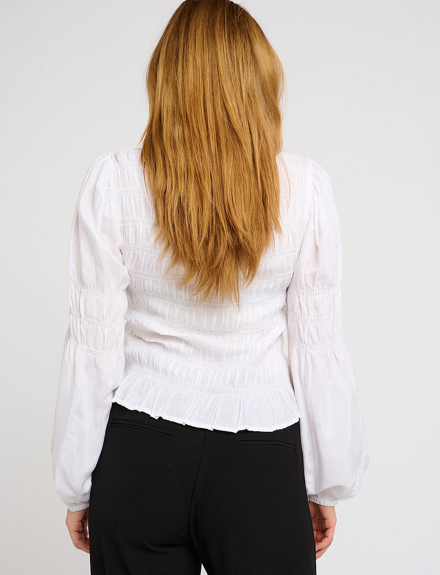 Cream - CRHenva Blouse - long sleeved blouses - snow white - 4