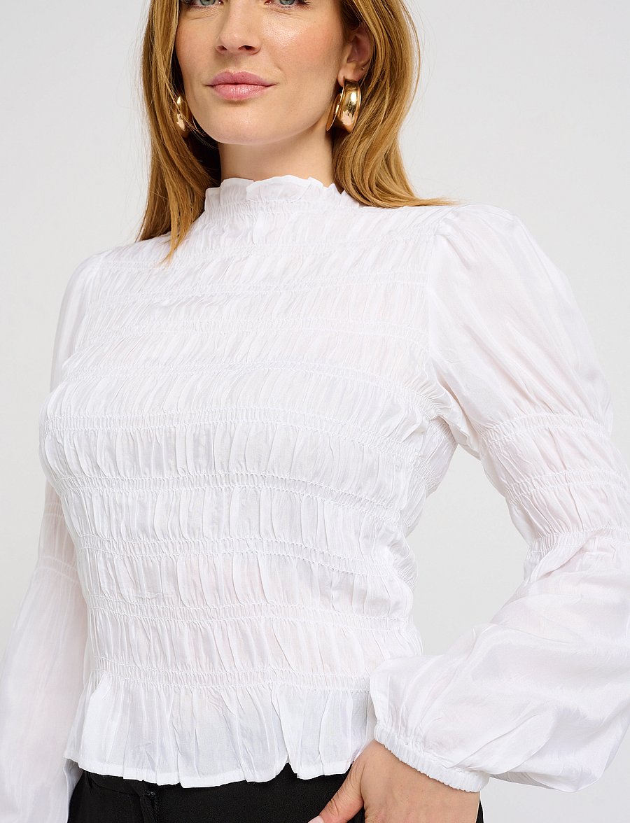 Cream - CRHenva Blouse - long sleeved blouses - snow white - 5