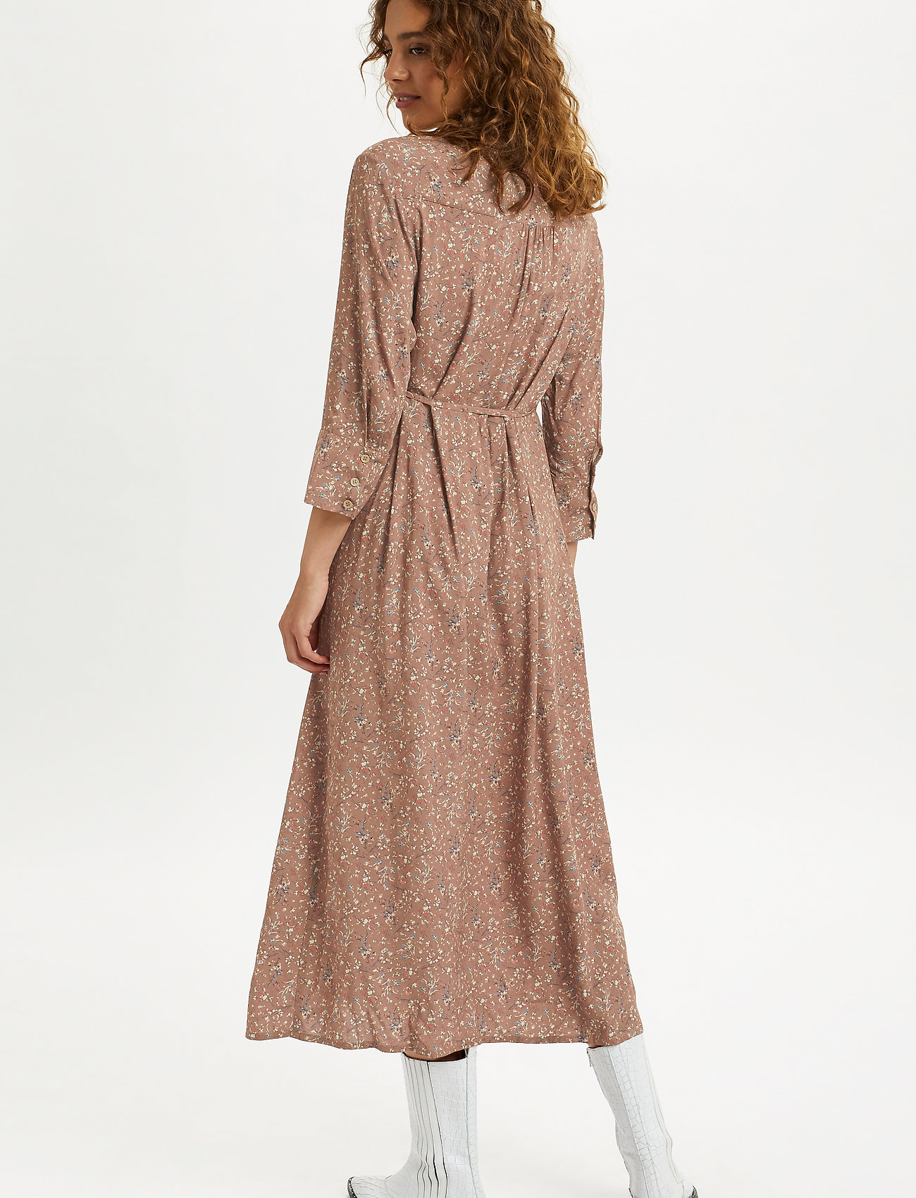 Cream - CRHany Flower Dress - rose brown flower mix - 3