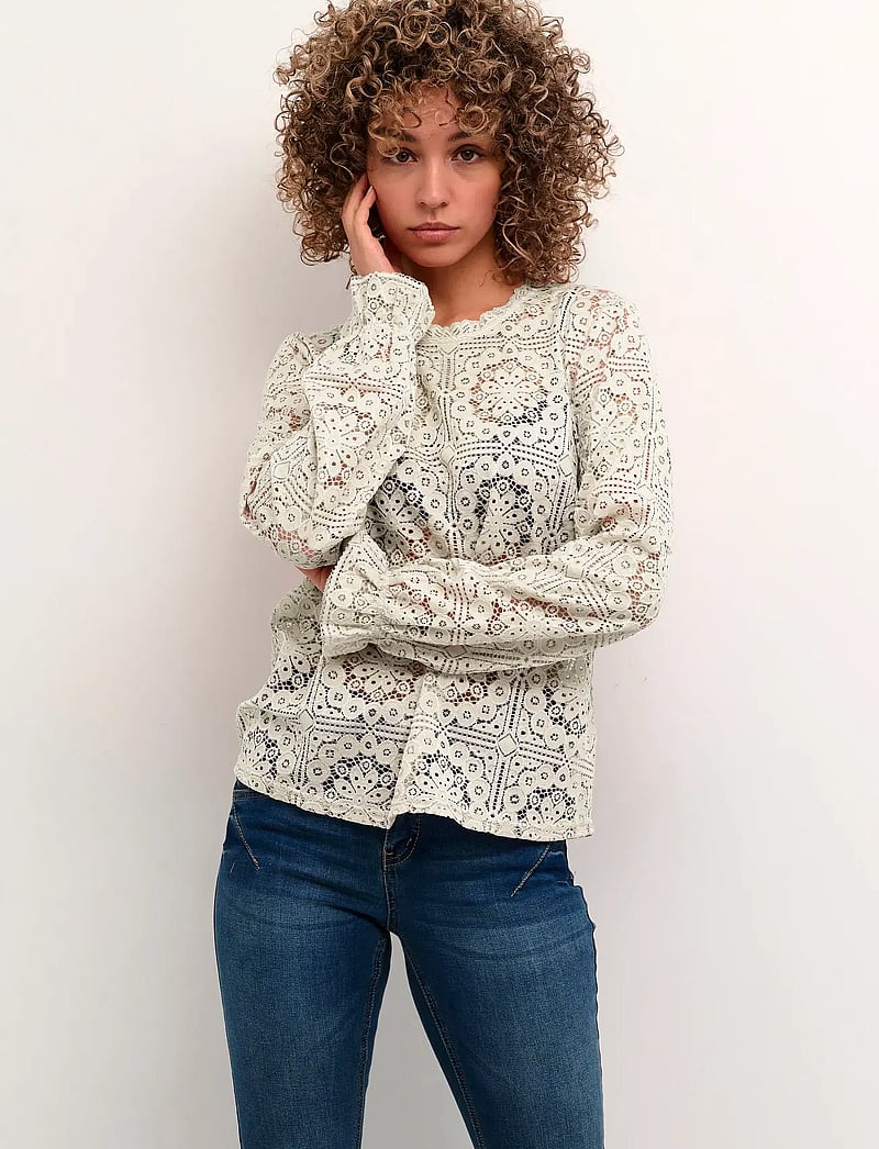 Cream - CRTiley Lace Blouse - långärmade blusar - burnished lilac - 0