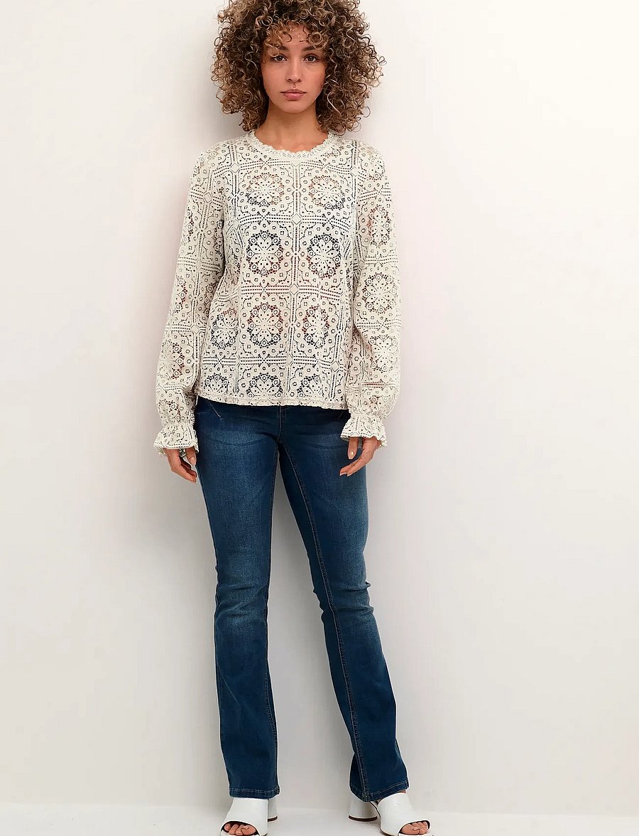 Cream - CRTiley Lace Blouse - långärmade blusar - burnished lilac - 3