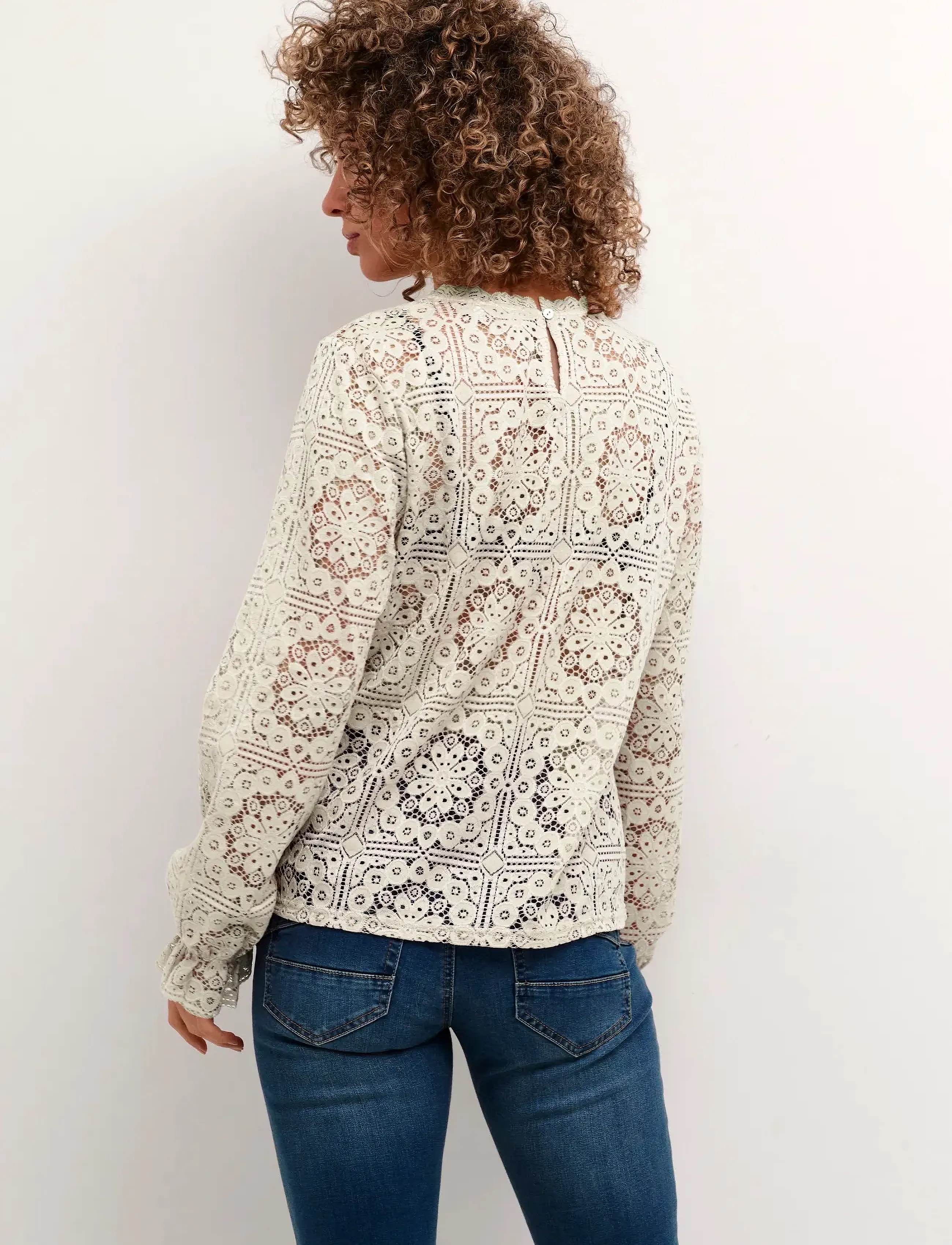 Cream - CRTiley Lace Blouse - langermede bluser - burnished lilac - 5