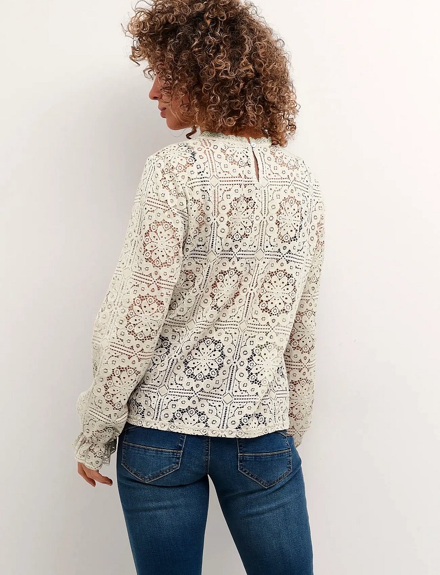 Cream - CRTiley Lace Blouse - långärmade blusar - burnished lilac - 5