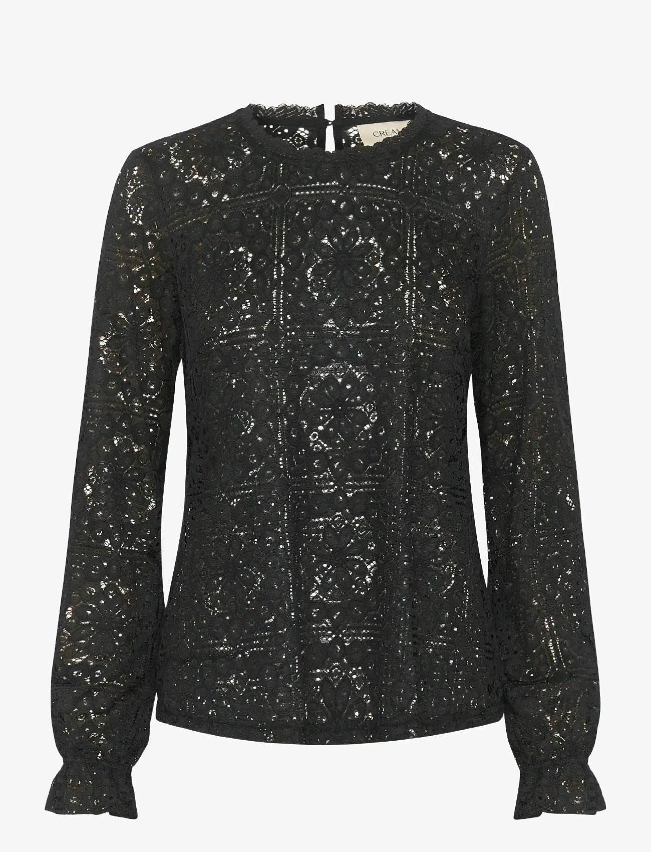 Cream - CRTiley Lace Blouse - langærmede bluser - pitch black - 0
